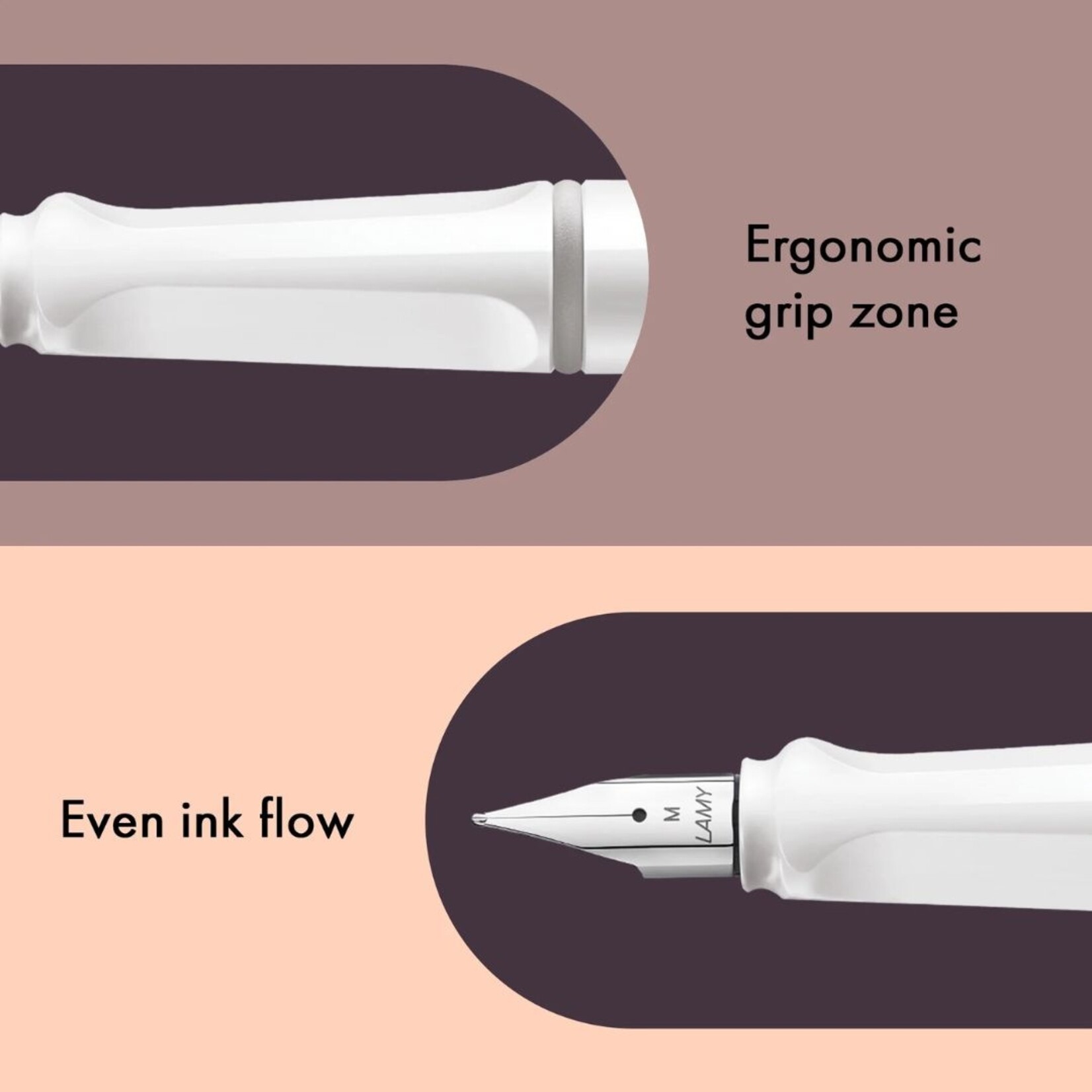 LAMY SAFARI FOUNTAIN PEN SHINY WHITE F