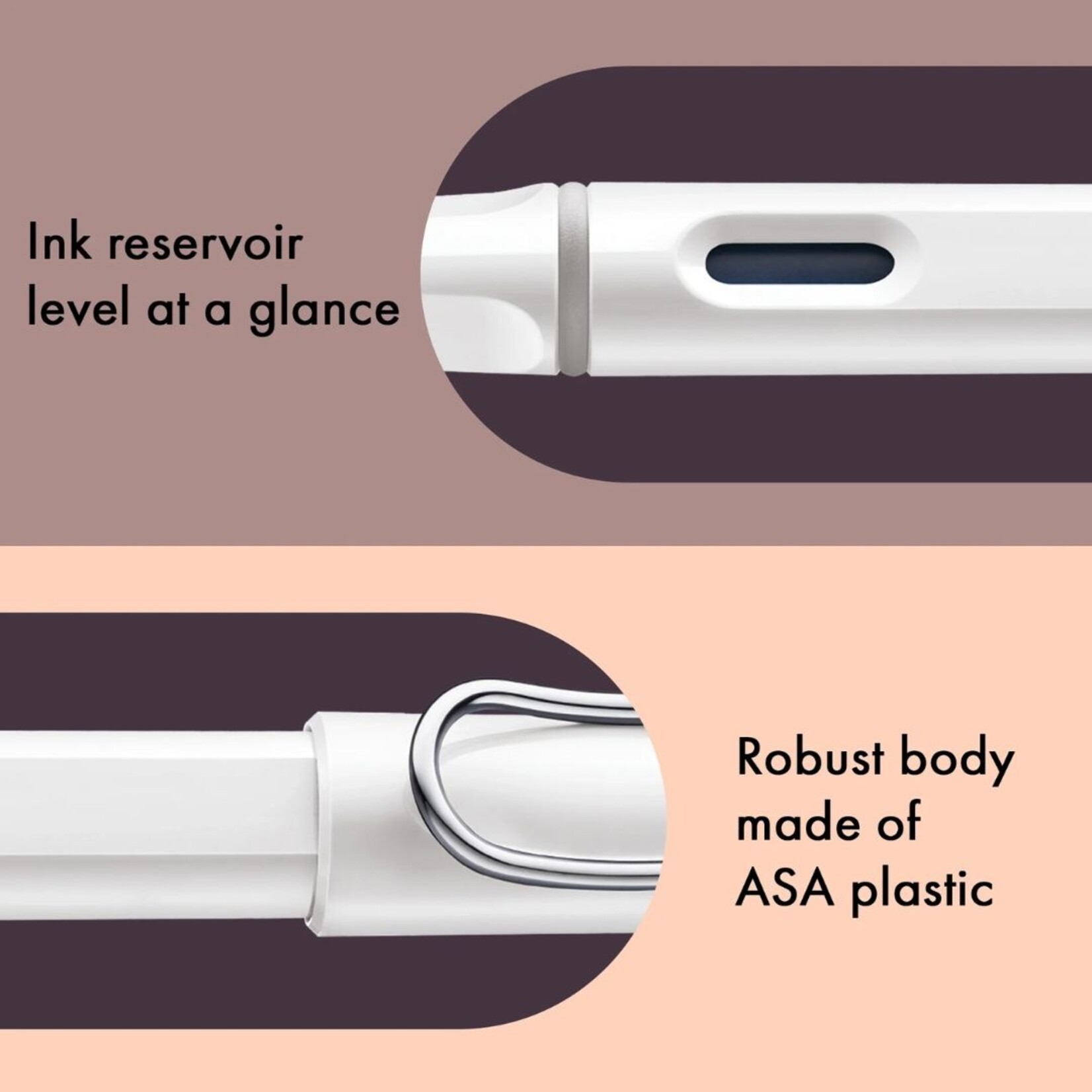 LAMY SAFARI FOUNTAIN PEN SHINY WHITE F