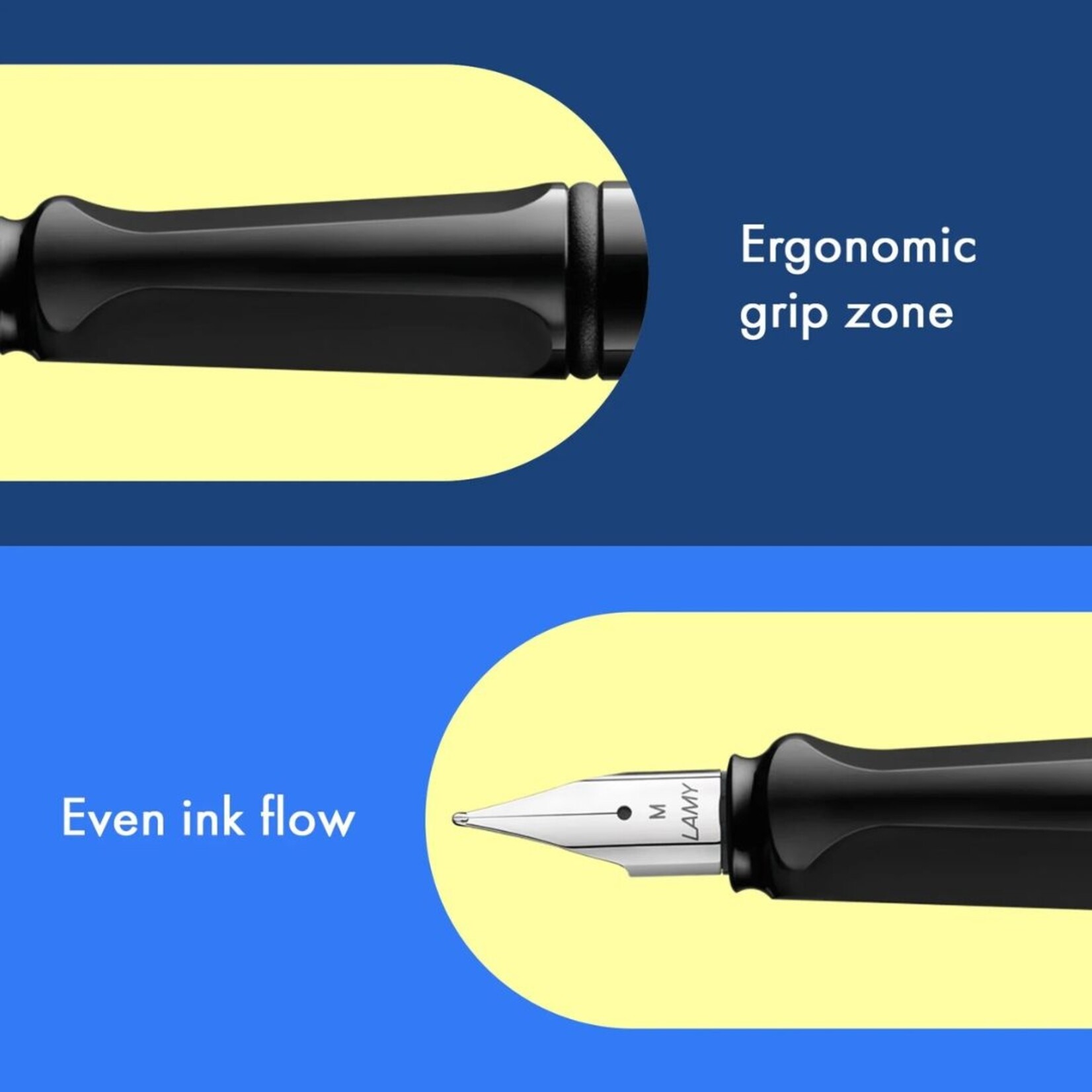 LAMY SAFARI FOUNTAIN PEN SHINY BLACK M
