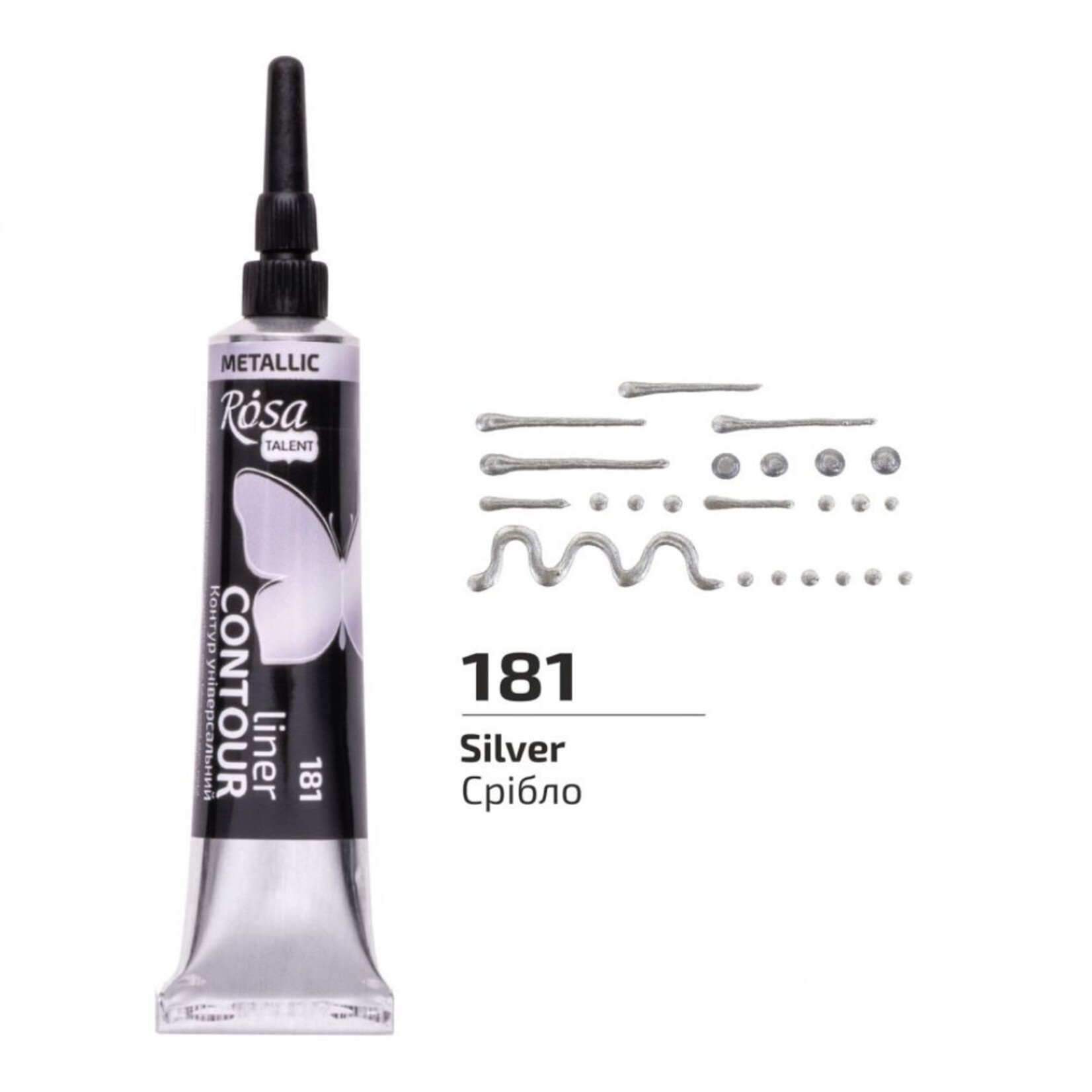 ROSA CONTOUR LINER 20ML SILVER METALLIC #181