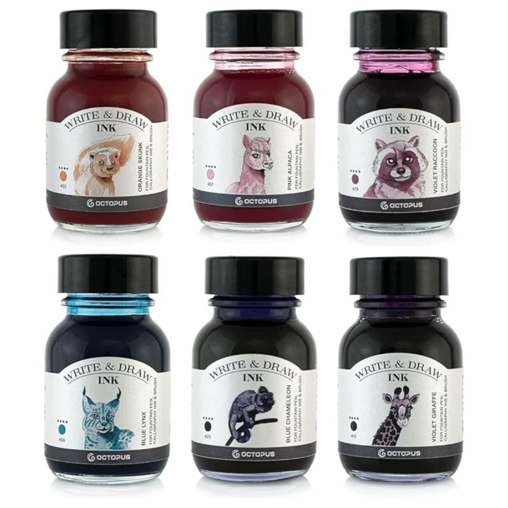 OCTOPUS WRITE & DRAW OCTOPUS WRITE & DRAW FOUNTAIN PEN INK SET/6X10ML HORIZON
