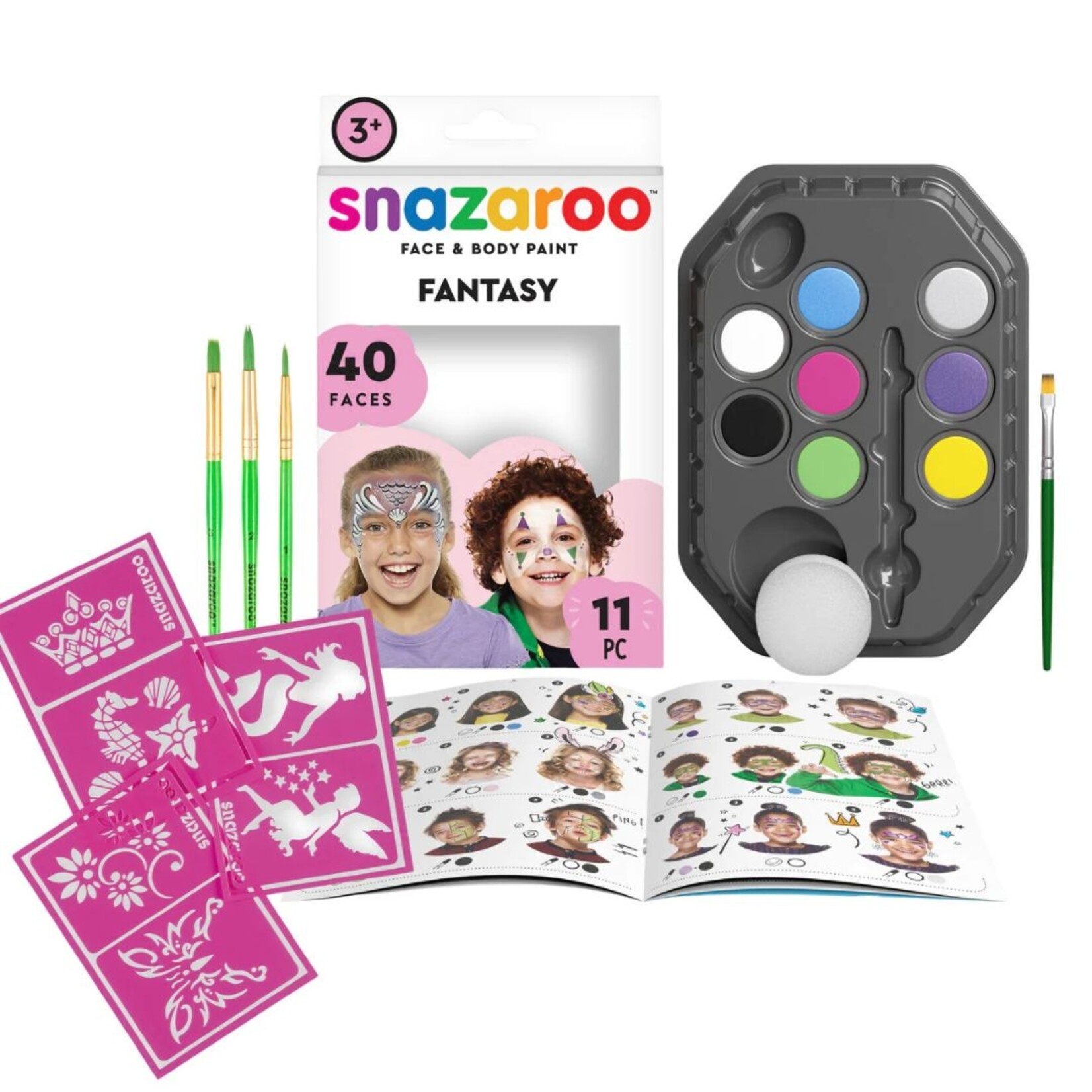 SNAZAROO FACE PAINTING KIT FANTASY 11/PCS