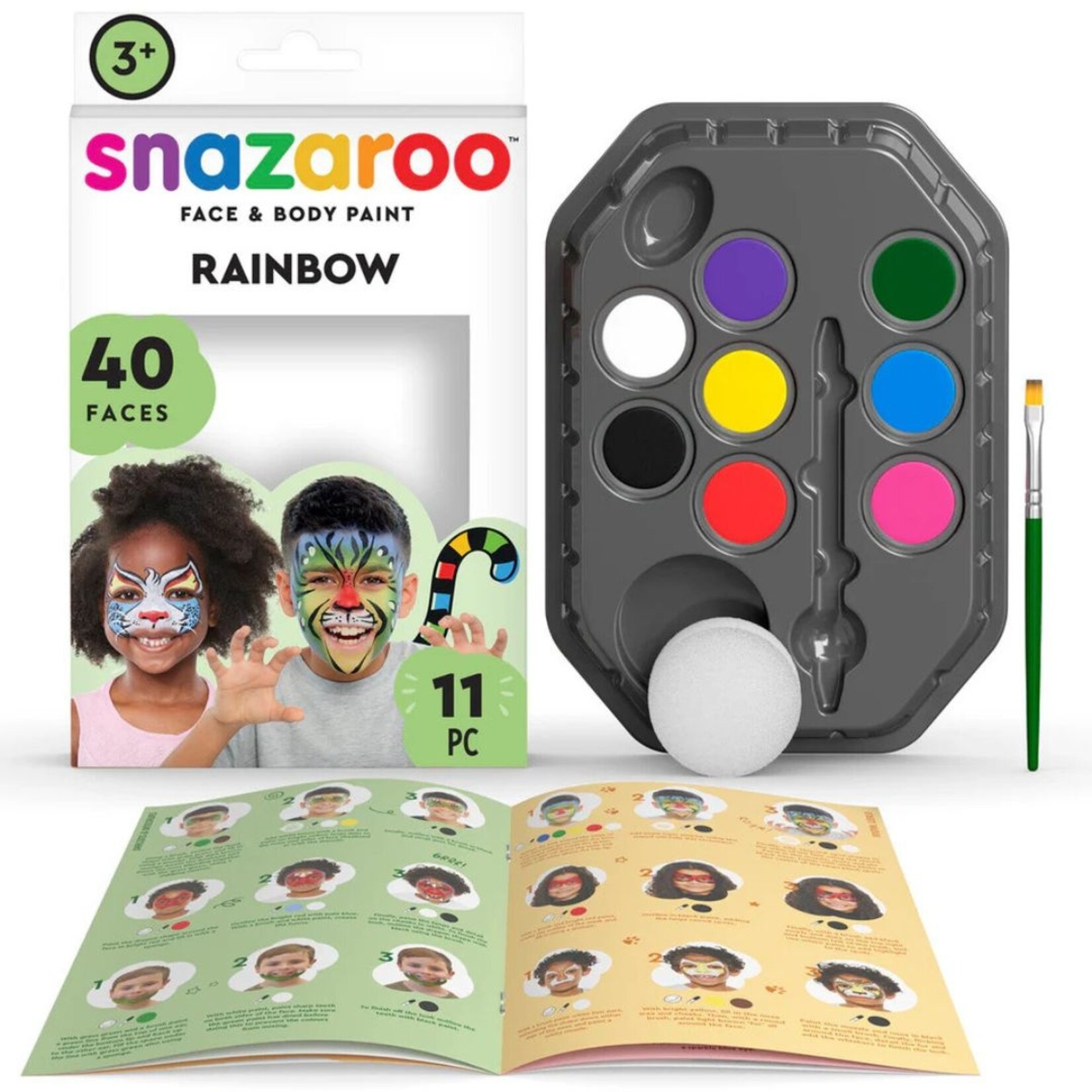 SNAZAROO FACE PAINTING KIT RAINBOW 11/PCS