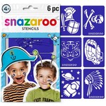 SNAZAROO FACE PAINT STENCILS ADVENTURE 6/PCS
