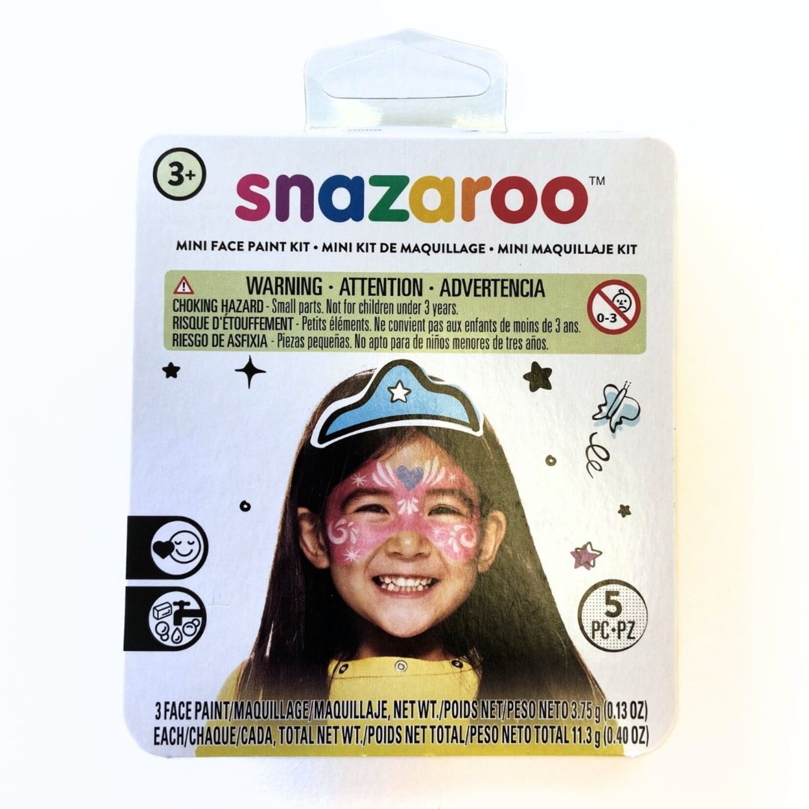 SNAZAROO MINI FACE PAINT PINK FESTIVE MASK 5/PCS