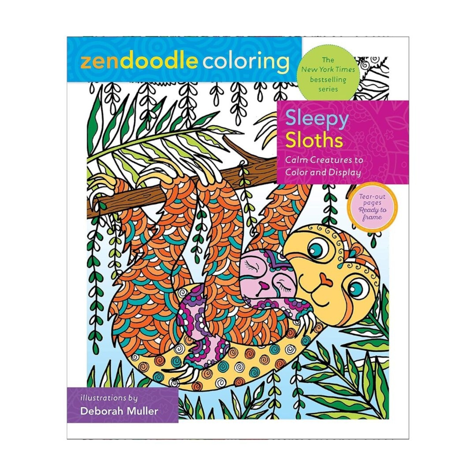ZENDOODLE SLEEPY SLOTHS COLOURING BOOK