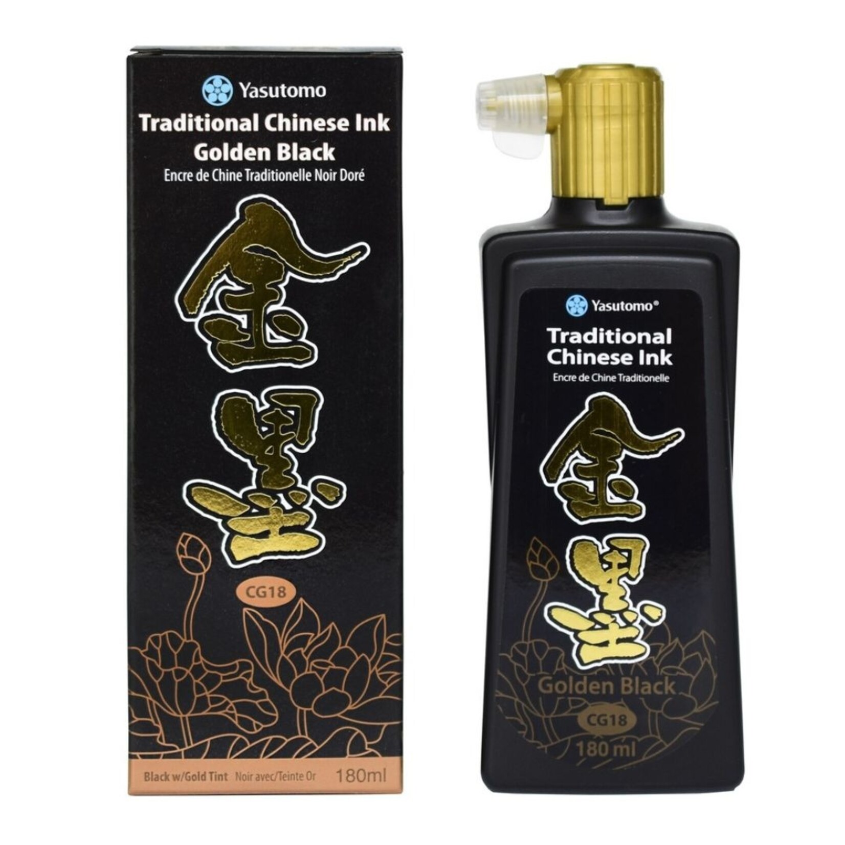 CREATEX YASUTOMO TRADITIONAL CHINESE INK 180ML GOLDEN BLACK
