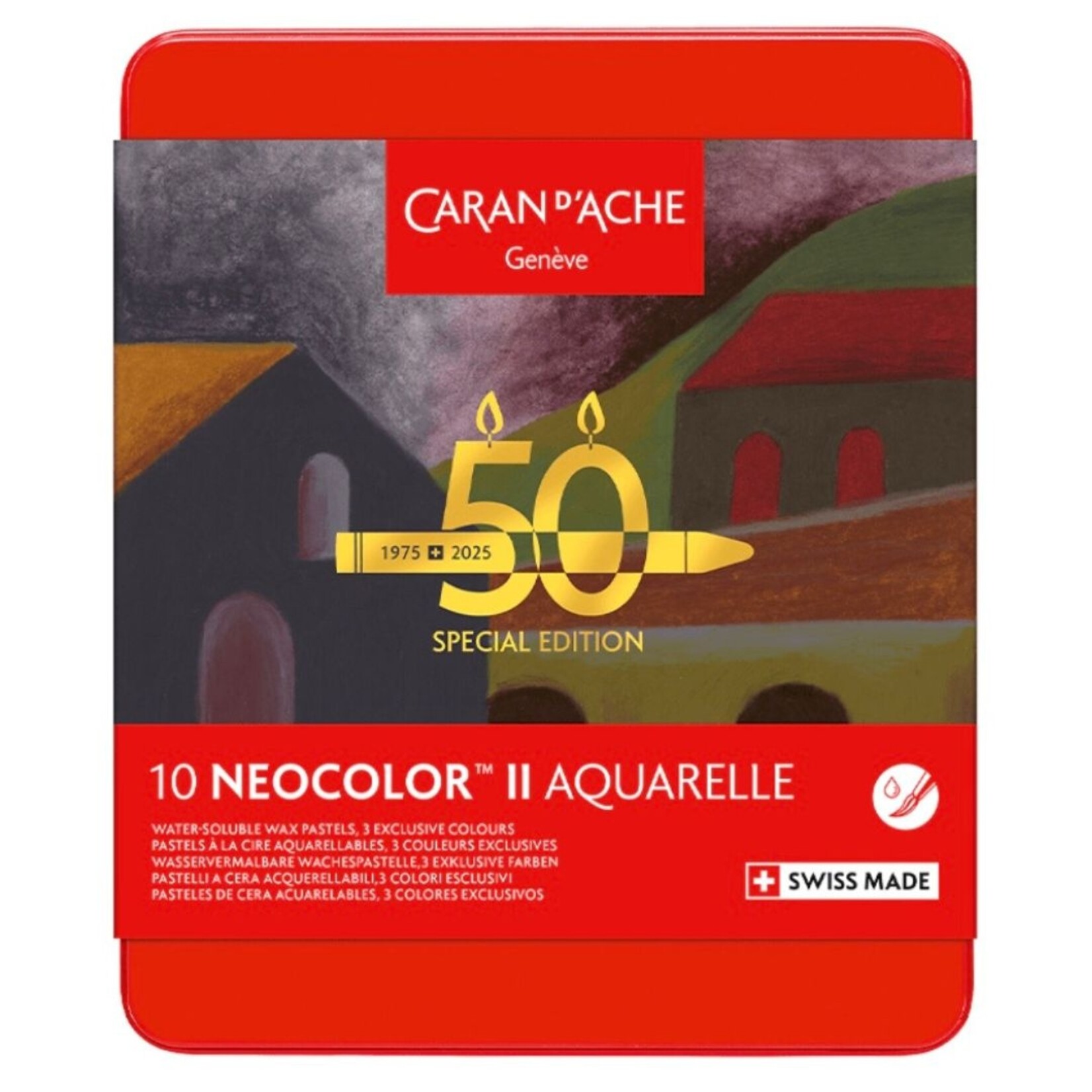 CARAN D'ACHE CARAN D'ACHE NEOCOLOR II CRAYON 50 YEAR DARK SET/10 - LIMITED EDITION