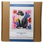 PBI ART PUNCH NEEDLE KIT KITTY CAT CUSHION COVER