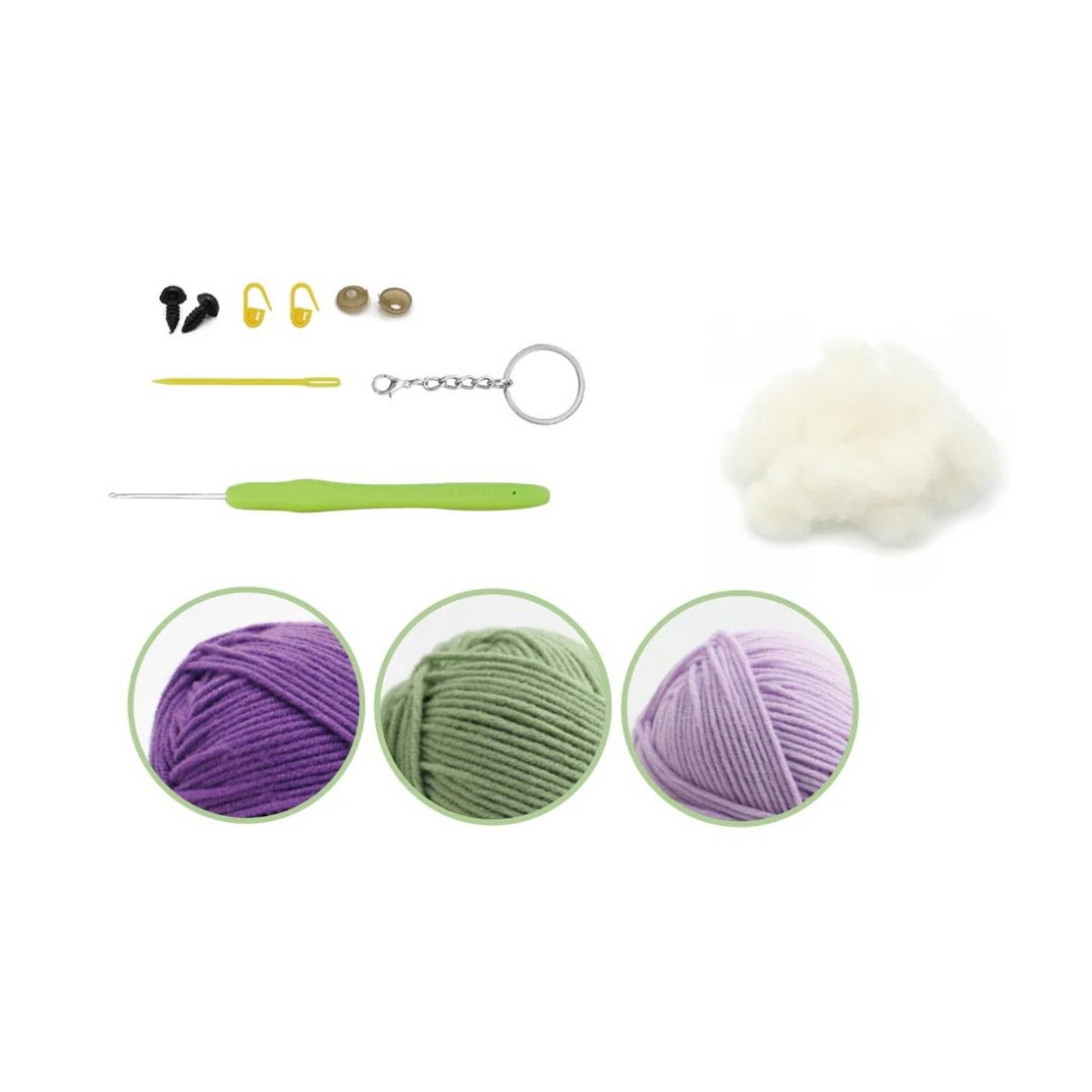 PBI ART DIY CROCHET KEY RING KIT EGGPLANT