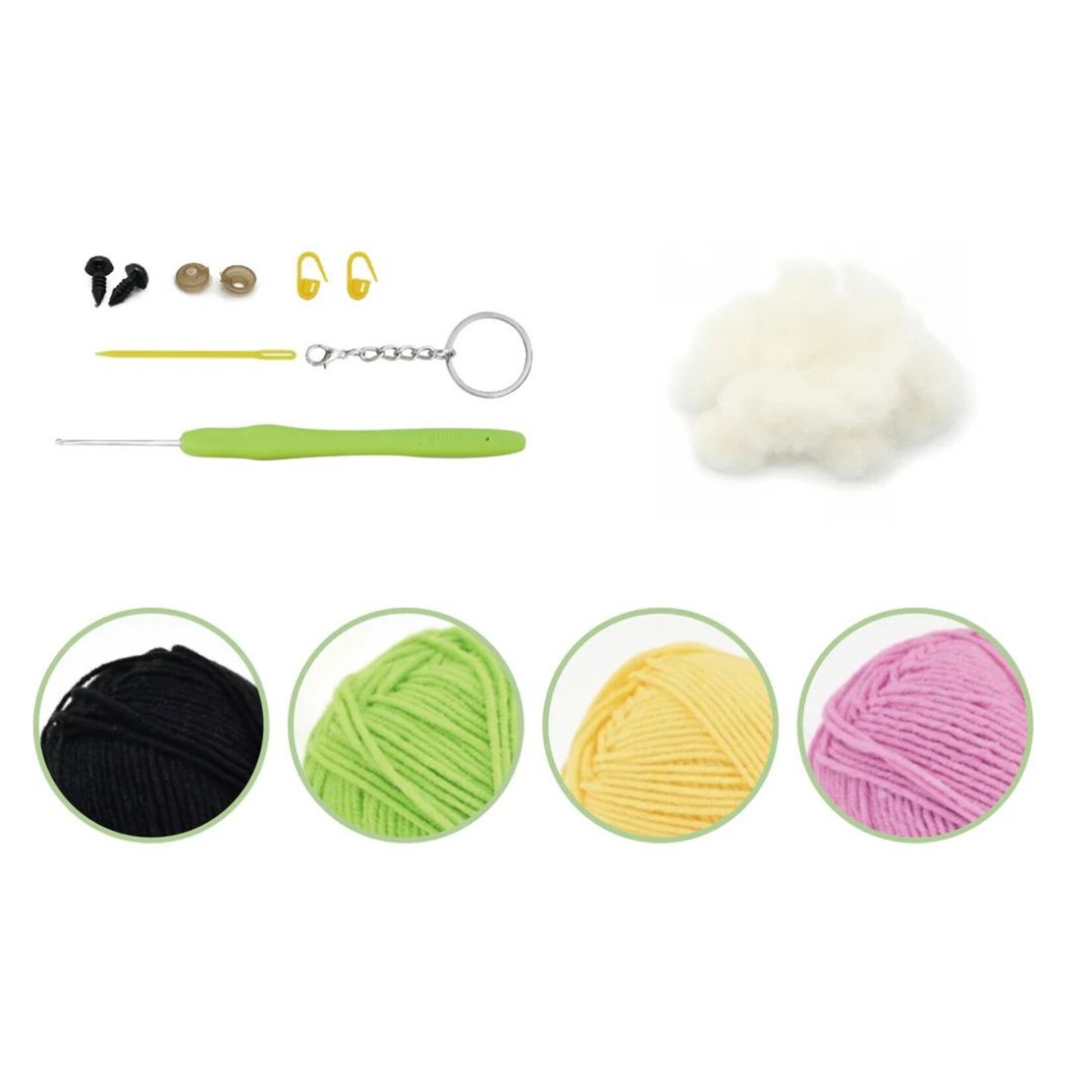 PBI ART DIY CROCHET KEY RING KIT HAPPY PINEAPPLE