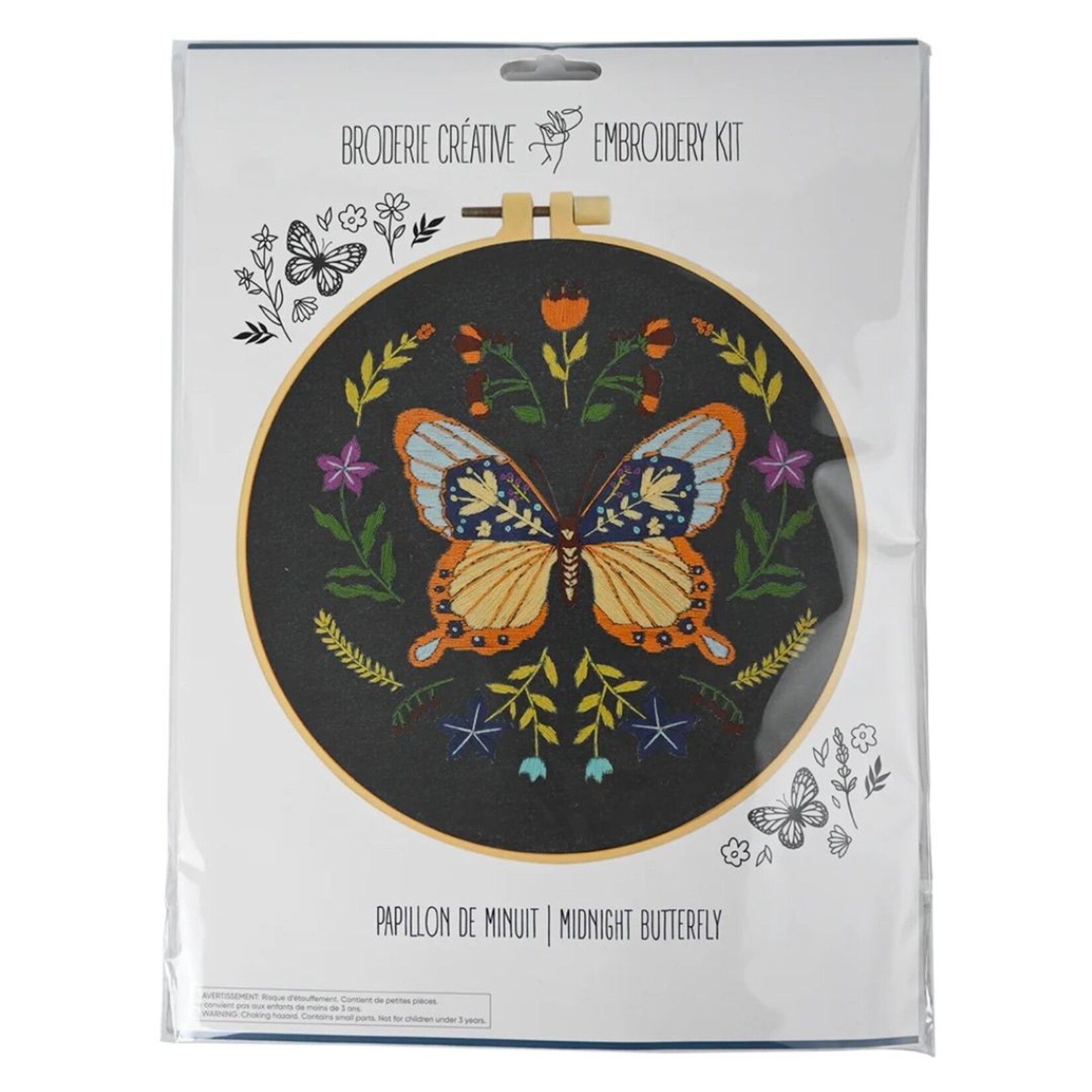 PBI ART EMBROIDERY KIT MIDNIGHT BUTTERFLY