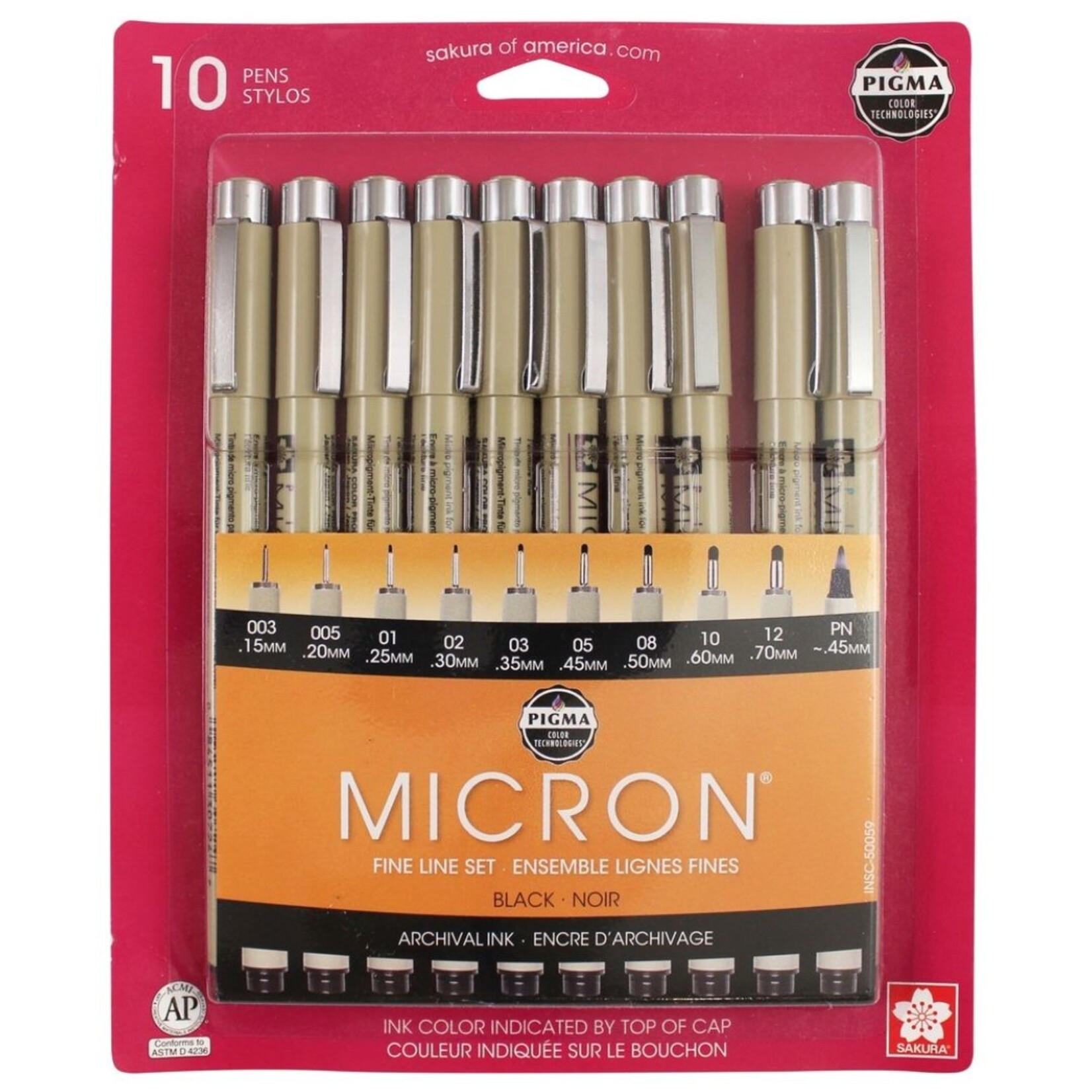 PIGMA MICRON PEN BLACK SET/10