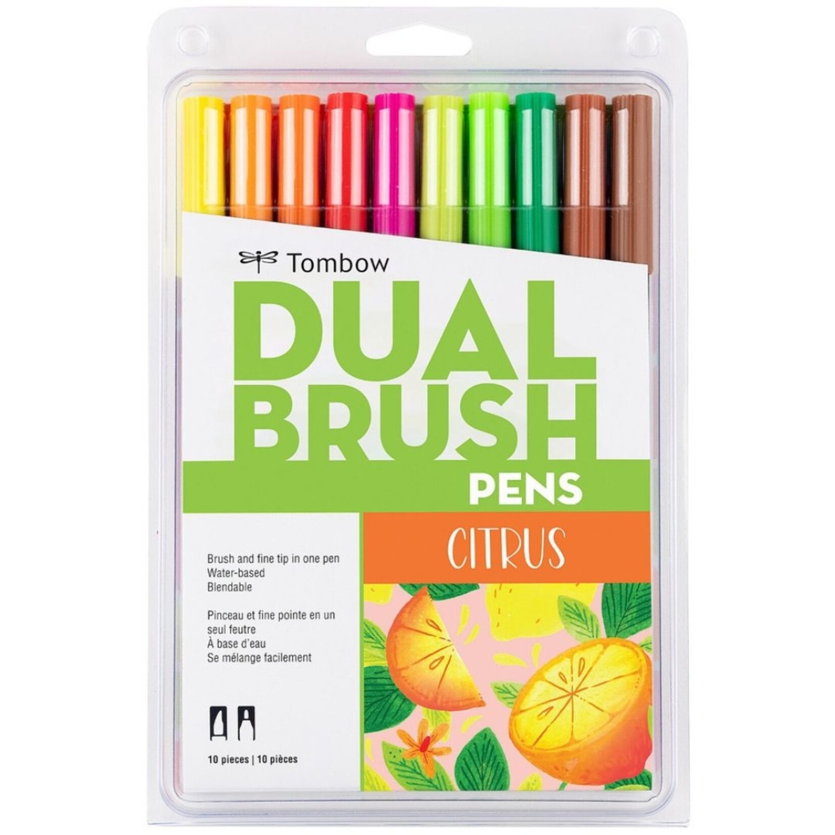 TOMBOW TOMBOW DUAL BRUSH MARKER PEN SET/10 CITRUS