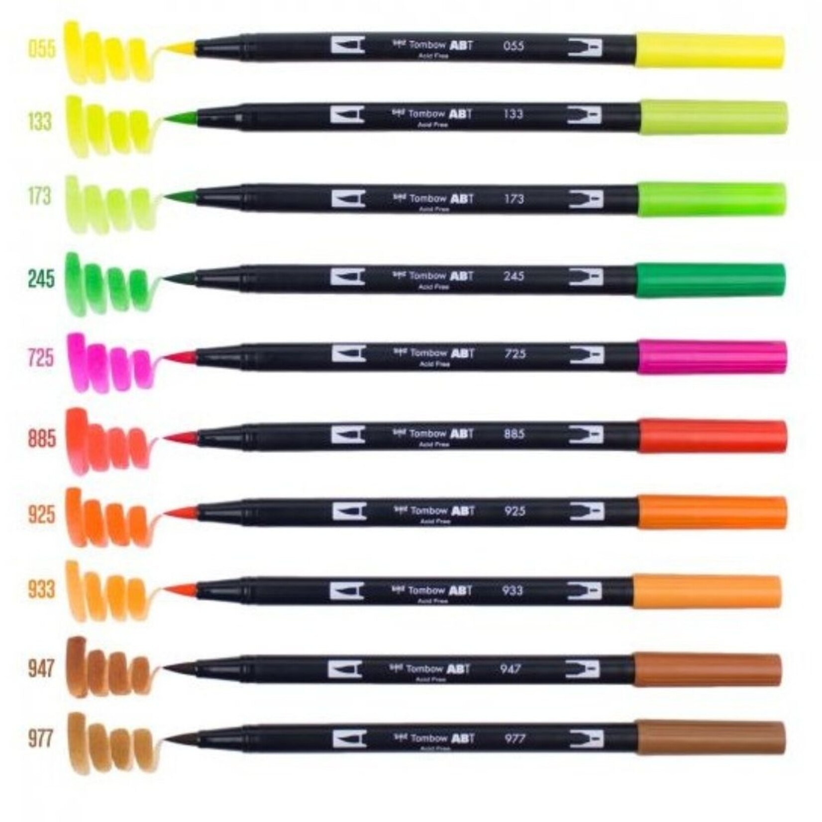 TOMBOW TOMBOW DUAL BRUSH MARKER PEN SET/10 CITRUS
