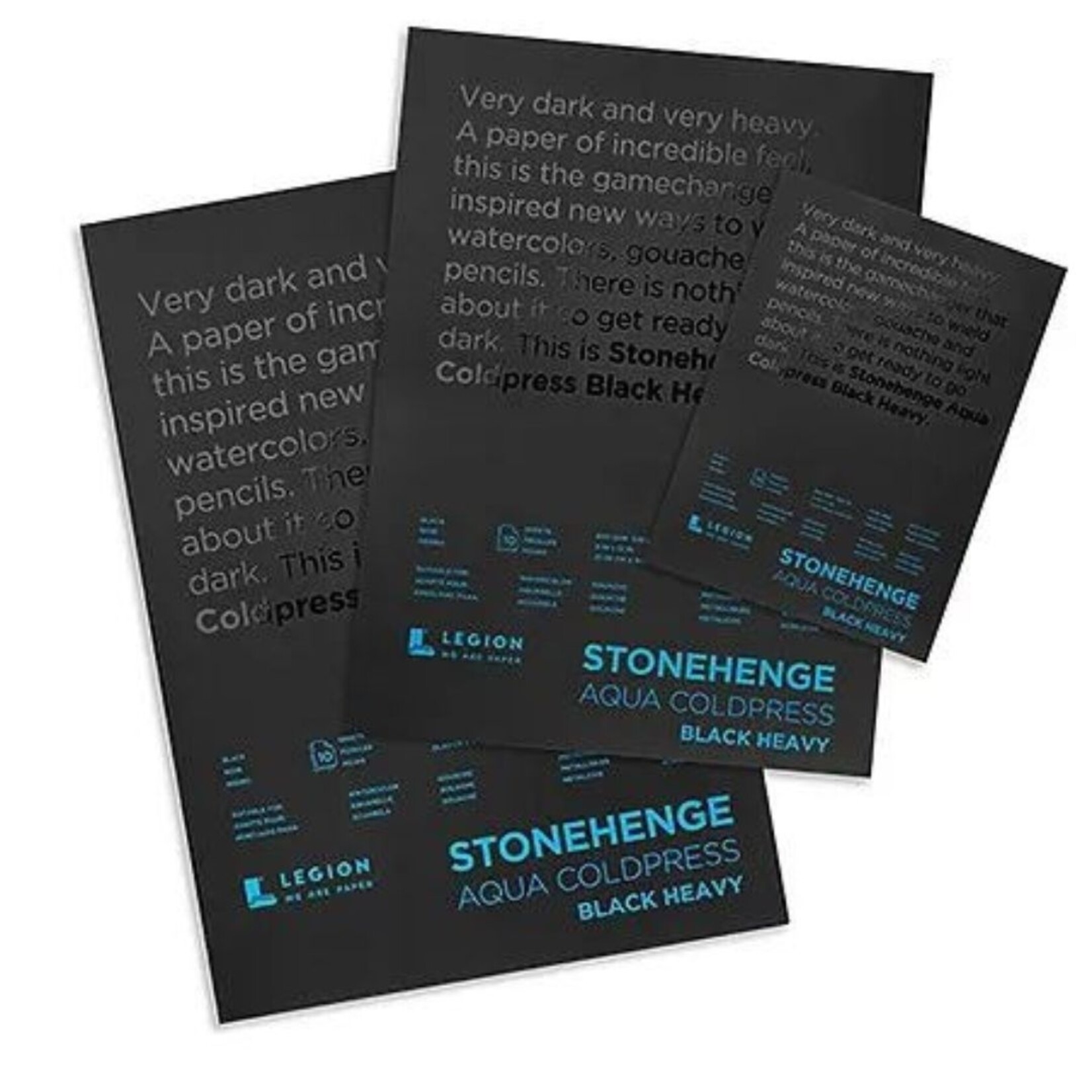 STONEHENGE STONEHENGE AQUA WATERCOLOUR PAD 300LB COLD PRESS 5X7 - BLACK