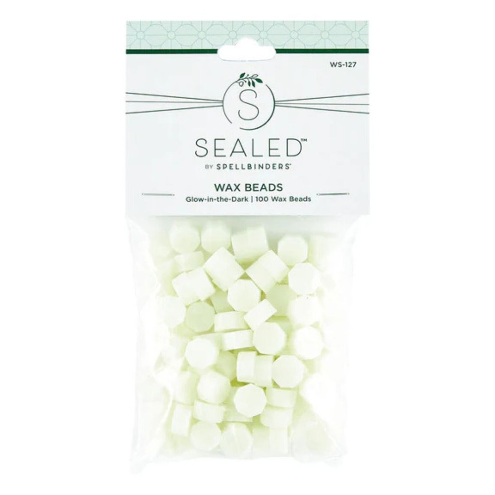 SEALED BY SPELLBINDERS WAX BEADS GLOW IN THE DARK 100/PK