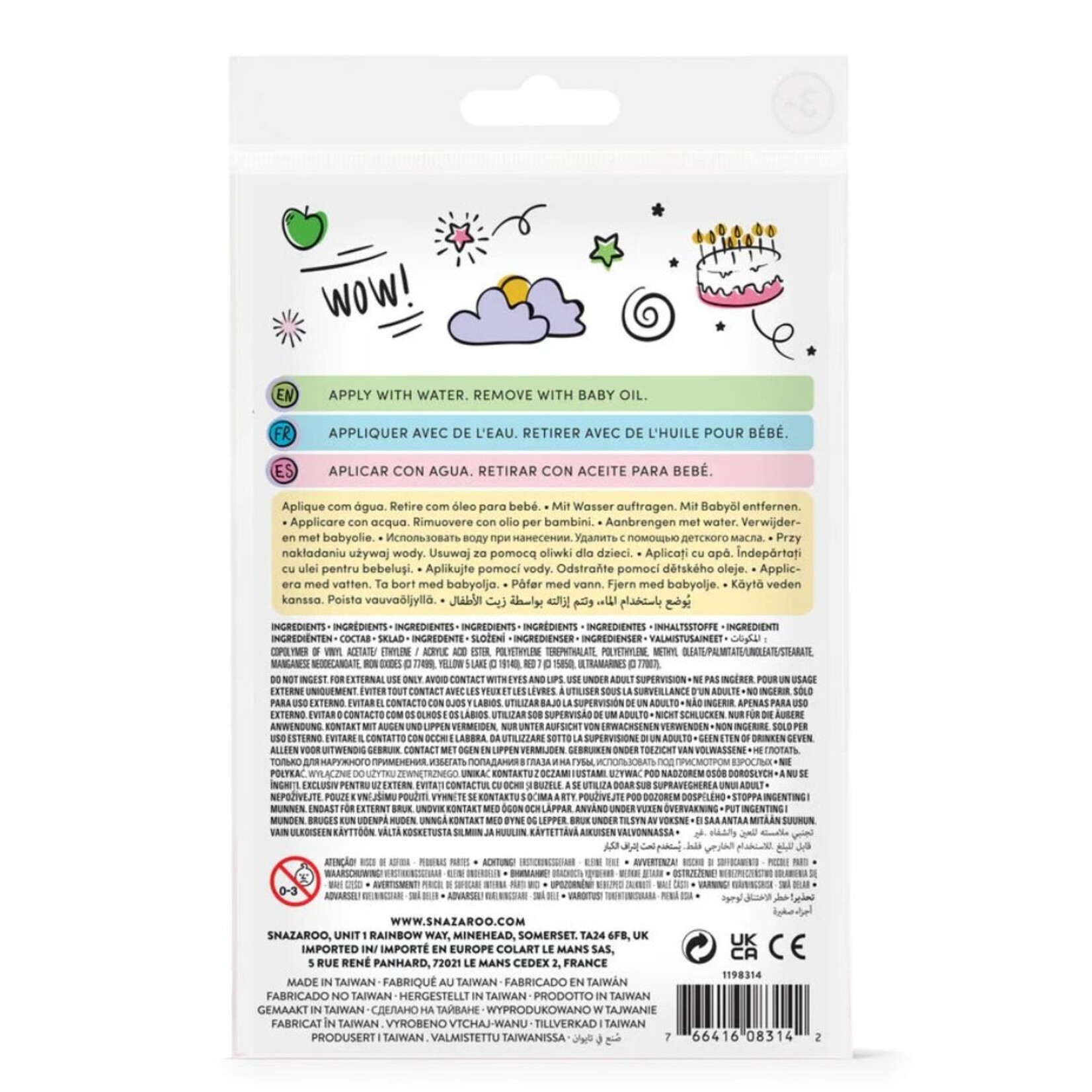 SNAZAROO TEMPORARY TATTOOS 20/PCS FANTASY