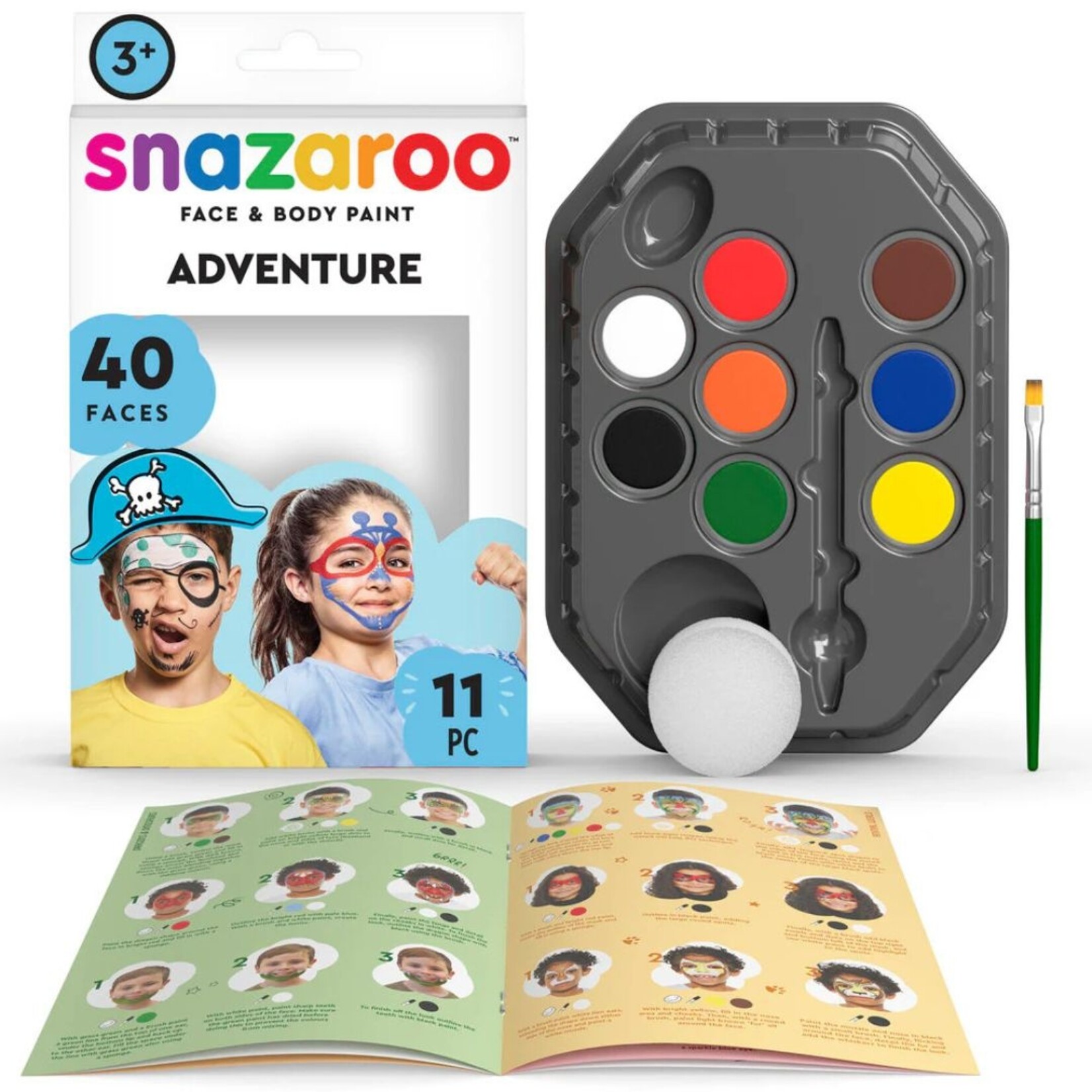 SNAZAROO FACE PAINTING KIT ADVENTURE 11/PCS