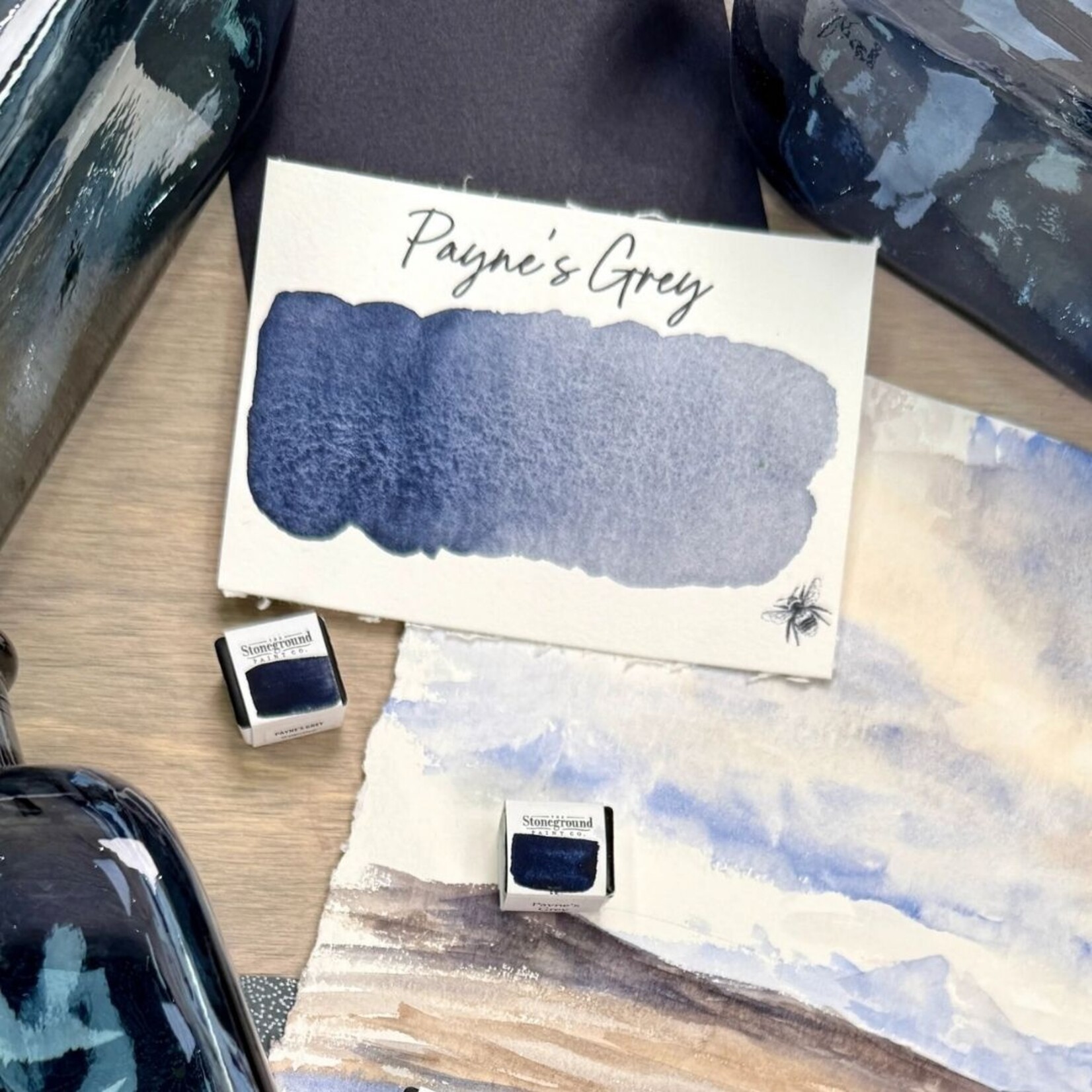 STONEGROUND STONEGROUND WATERCOLOUR HALF PAN PAYNES GREY