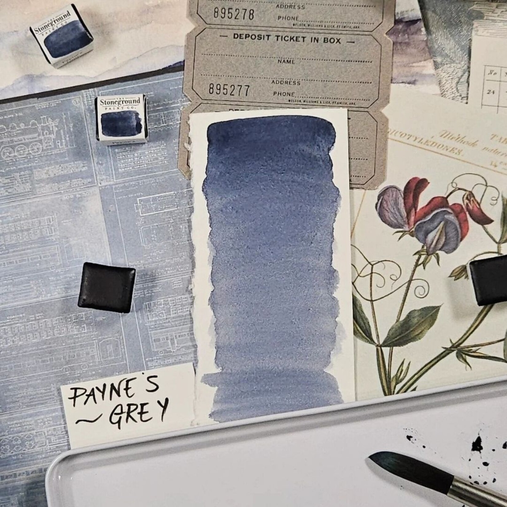 STONEGROUND STONEGROUND WATERCOLOUR HALF PAN PAYNES GREY