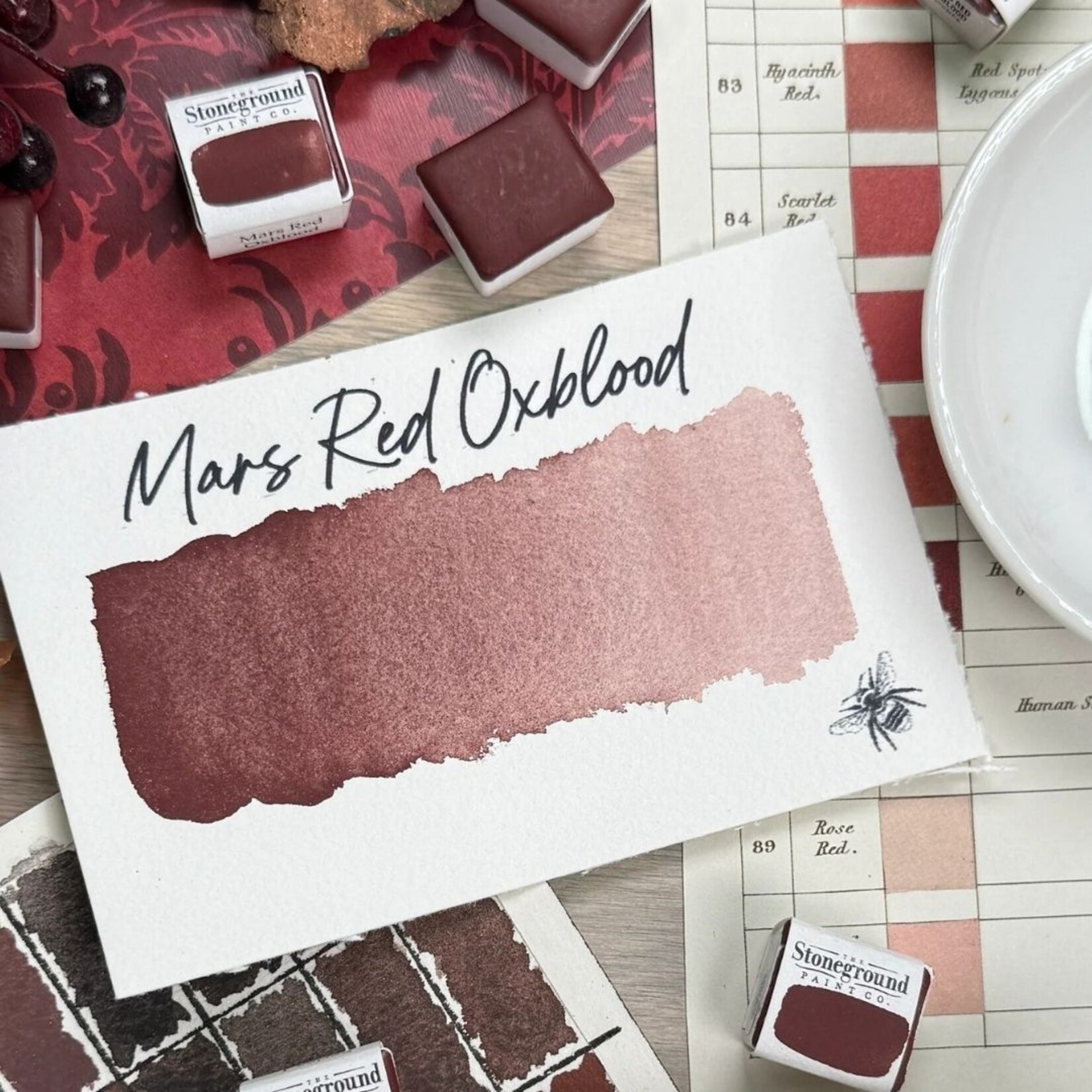 STONEGROUND STONEGROUND WATERCOLOUR HALF PAN MARS RED OXBLOOD