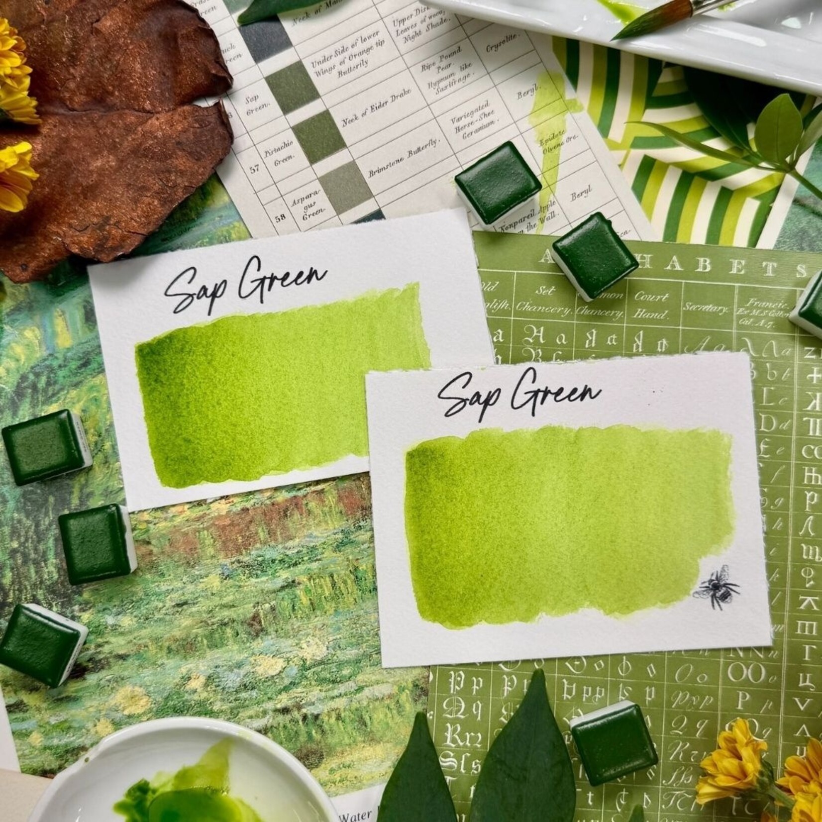 STONEGROUND STONEGROUND WATERCOLOUR HALF PAN SAP GREEN