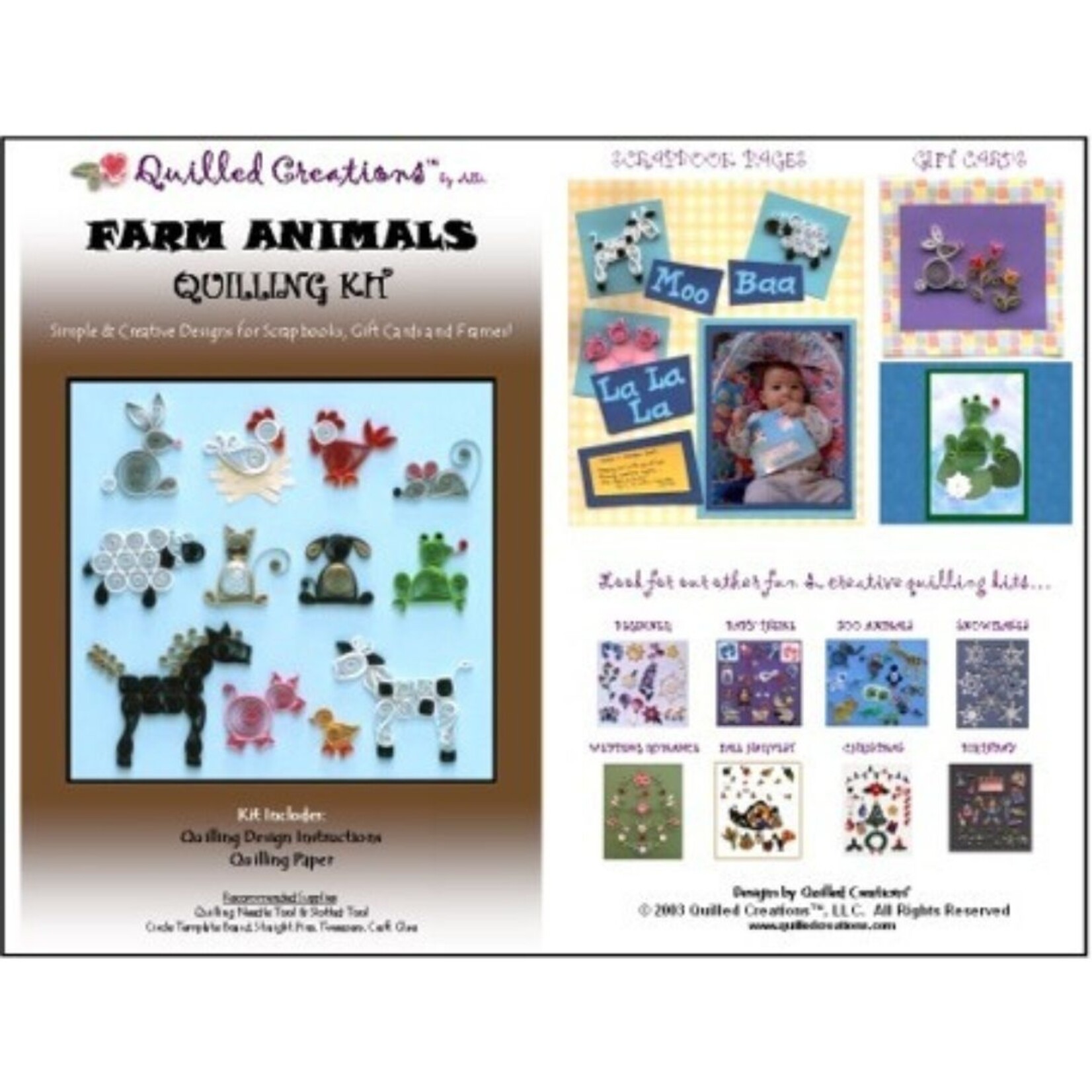 QUILLED CREATIONS QUILLING KIT FARM ANIMALS