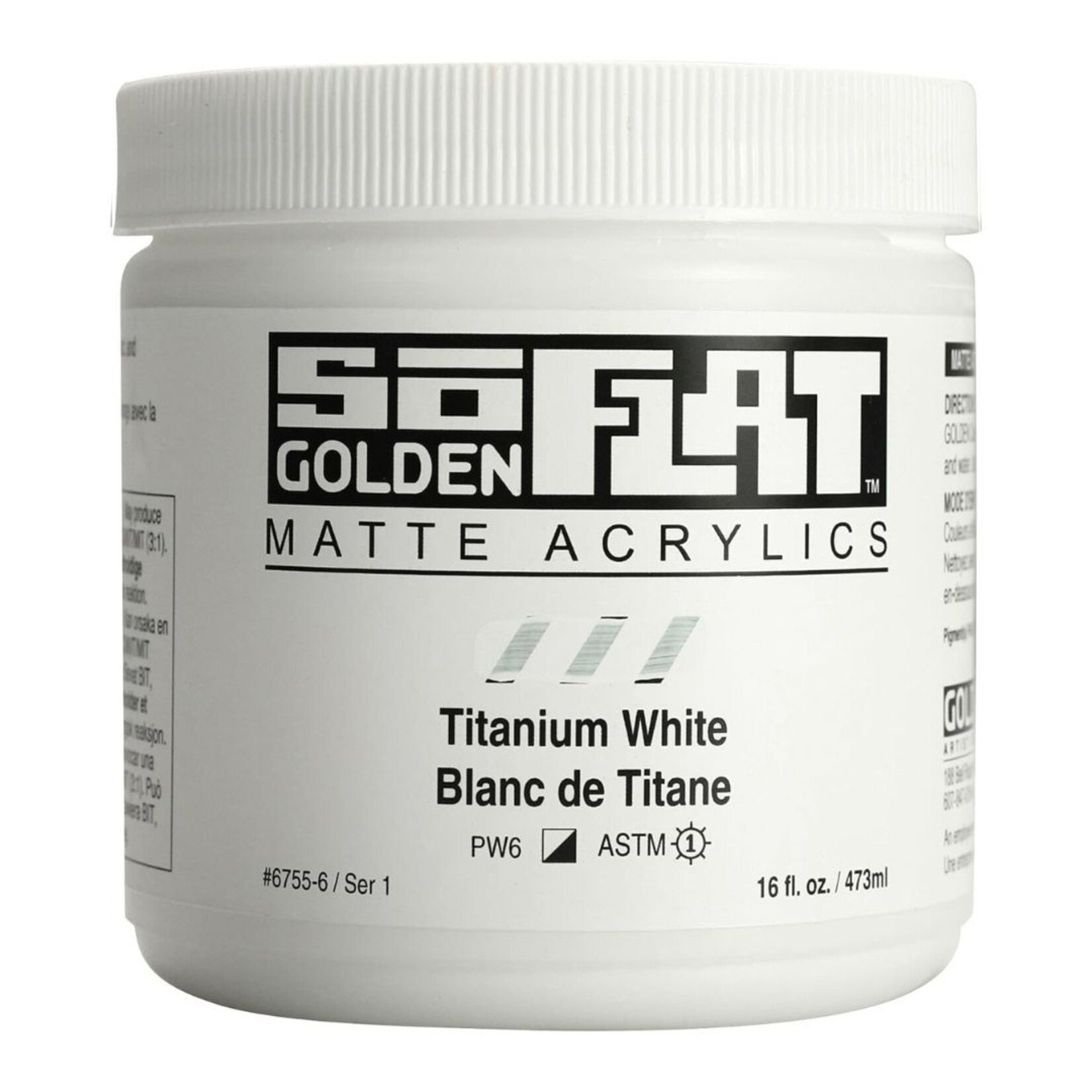GOLDEN SO FLAT MATTE ACRYLIC 16OZ TITANIUM WHITE