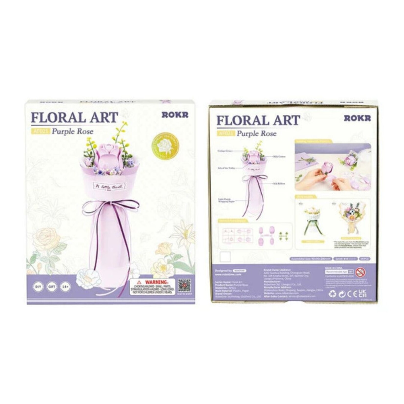 ROKR FLORAL ART 3D PUZZLE PURPLE ROSE