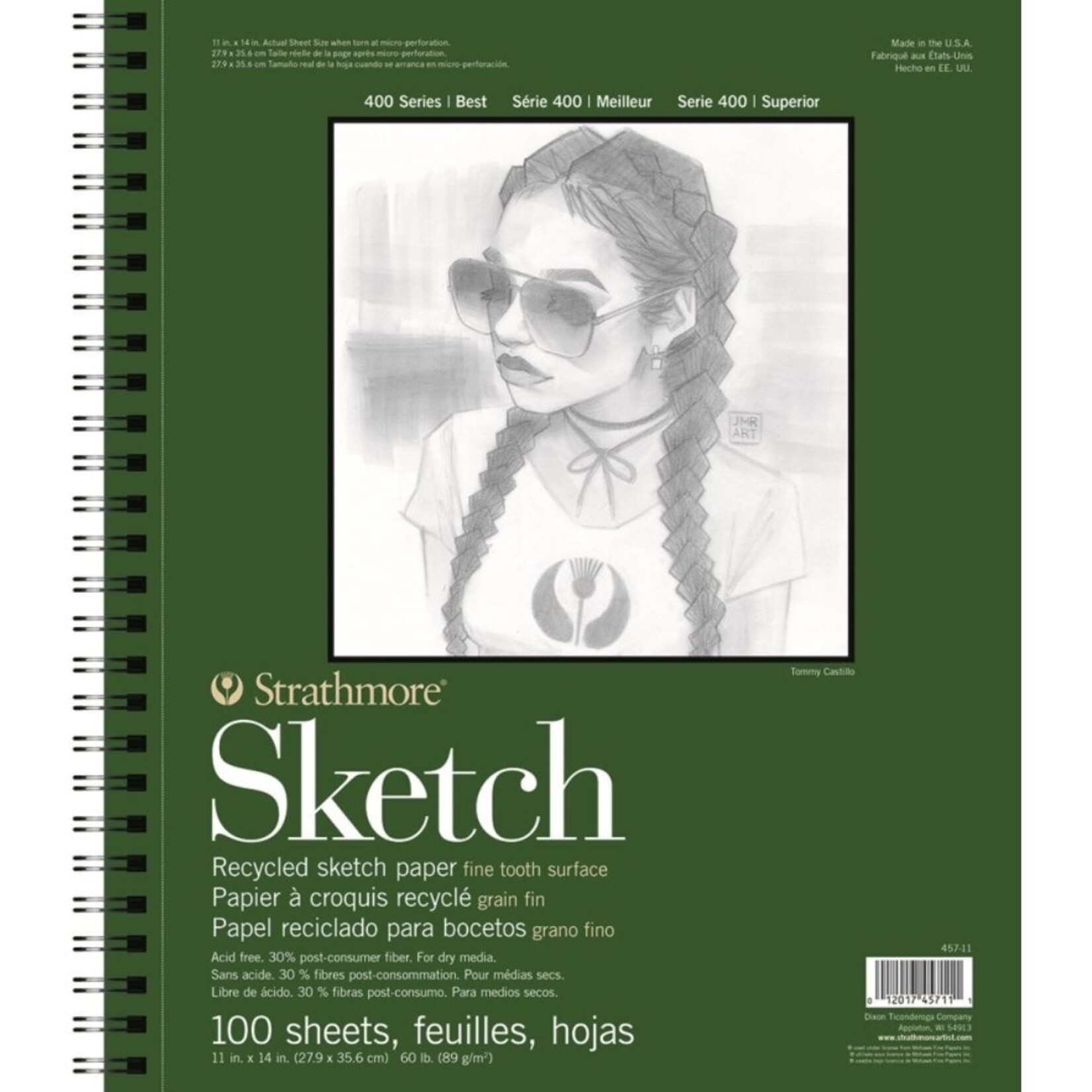 STRATHMORE 400 SERIES DRAWING PAD SMOOTH SURFACE 80LB 11X14