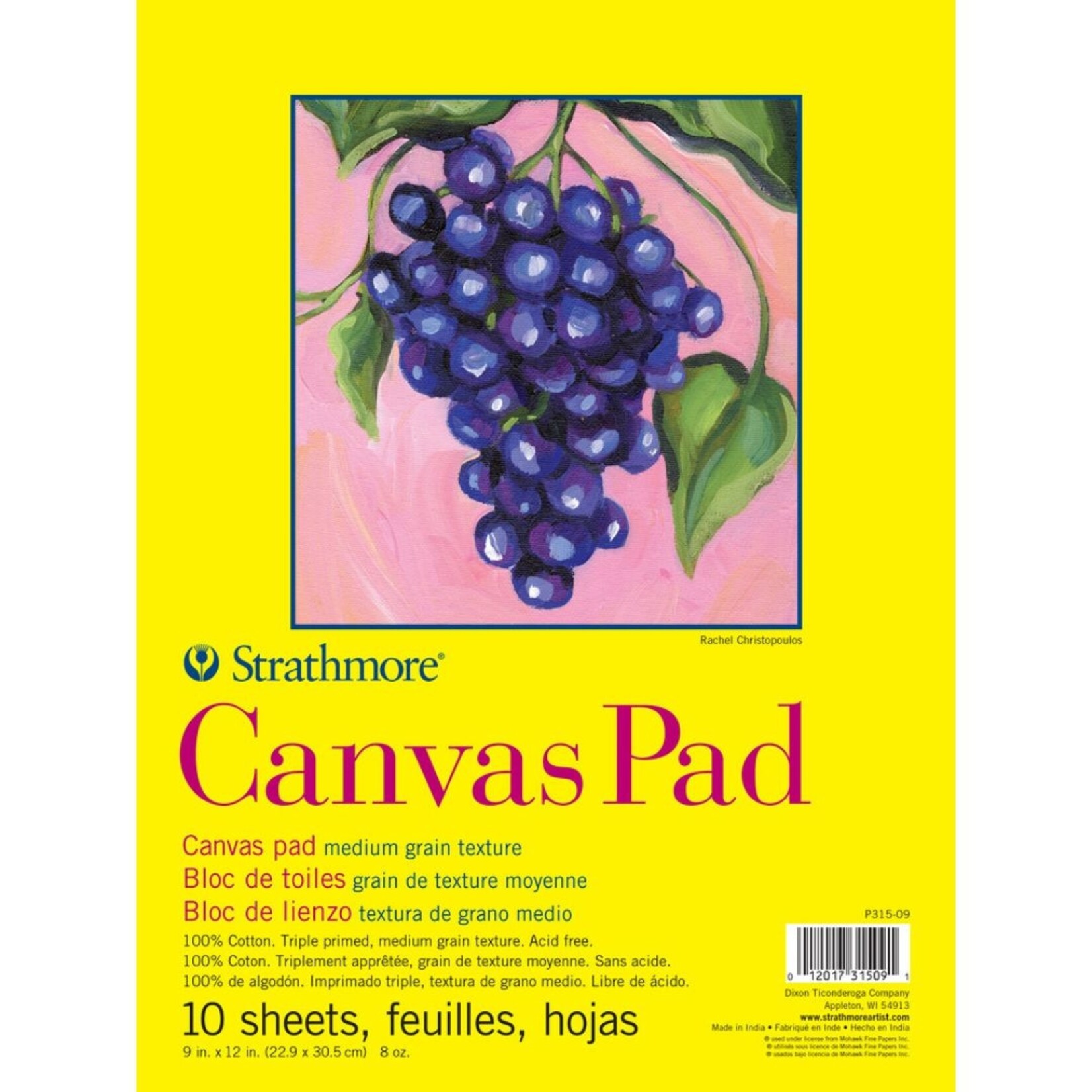 STRATHMORE CANVAS PAPER PAD 9X12"