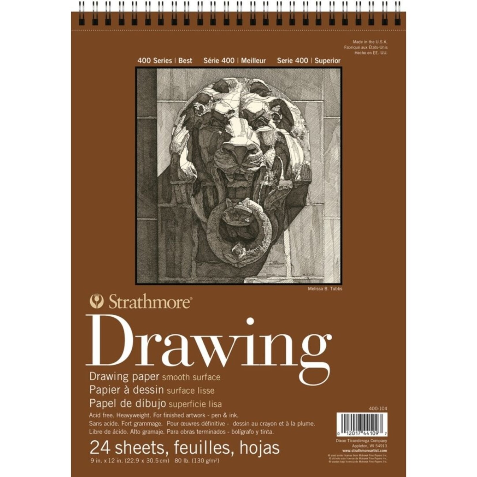 STRATHMORE 400 SERIES DRAWING PAD SMOOTH SURFACE 80LB 9X12