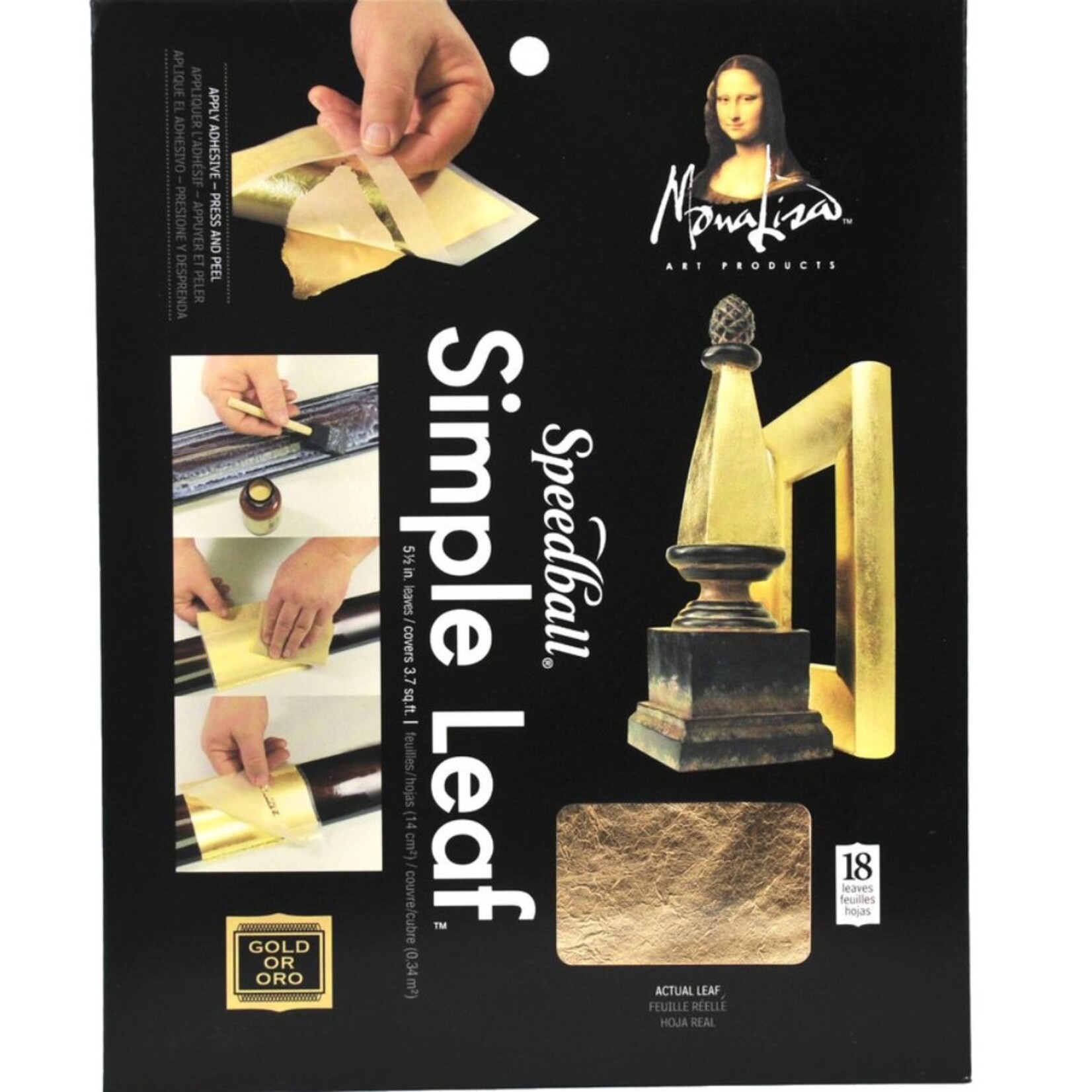 SPEEDBALL INC MONA LISA SIMPLE LEAF 5.5X5.5 GOLD 18/PK