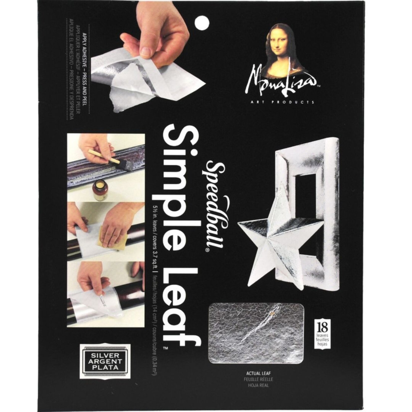 SPEEDBALL INC MONA LISA SIMPLE LEAF 5.5X5.5 SILVER 18/PK