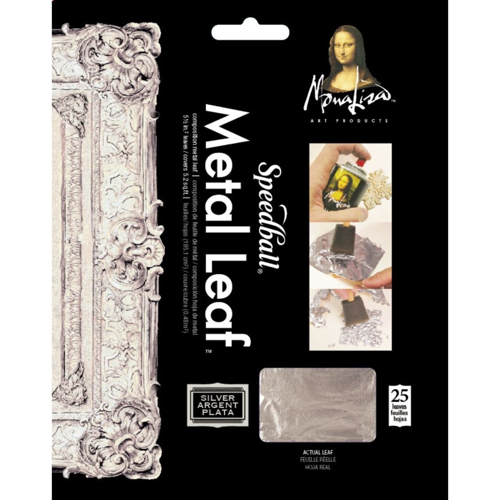 SPEEDBALL INC MONA LISA COMPOSITION METAL LEAF 5.5X5.5 SILVER 25/PK