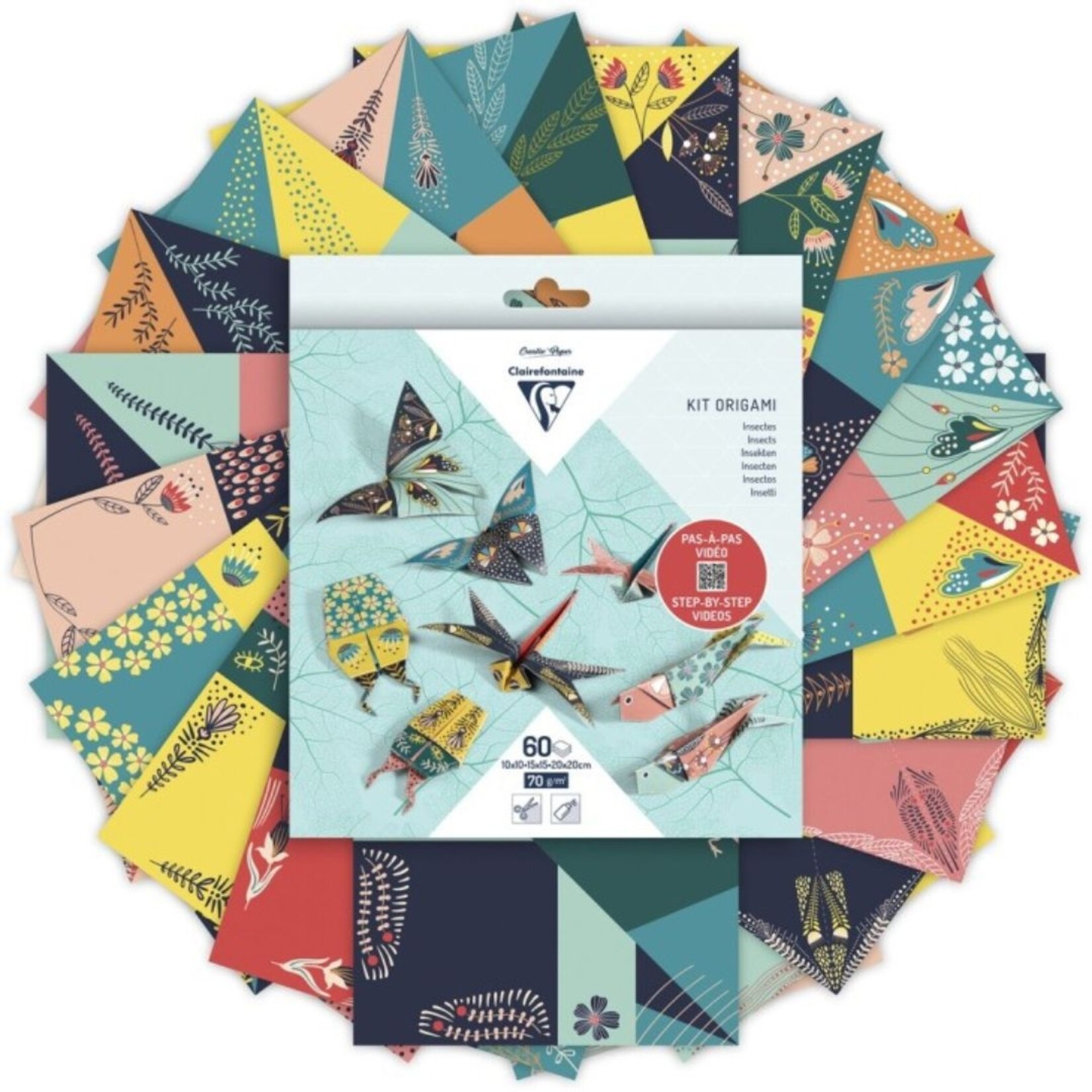CLAIREFONTAINE ORIGAMI INSECTS KIT 60/SHTS