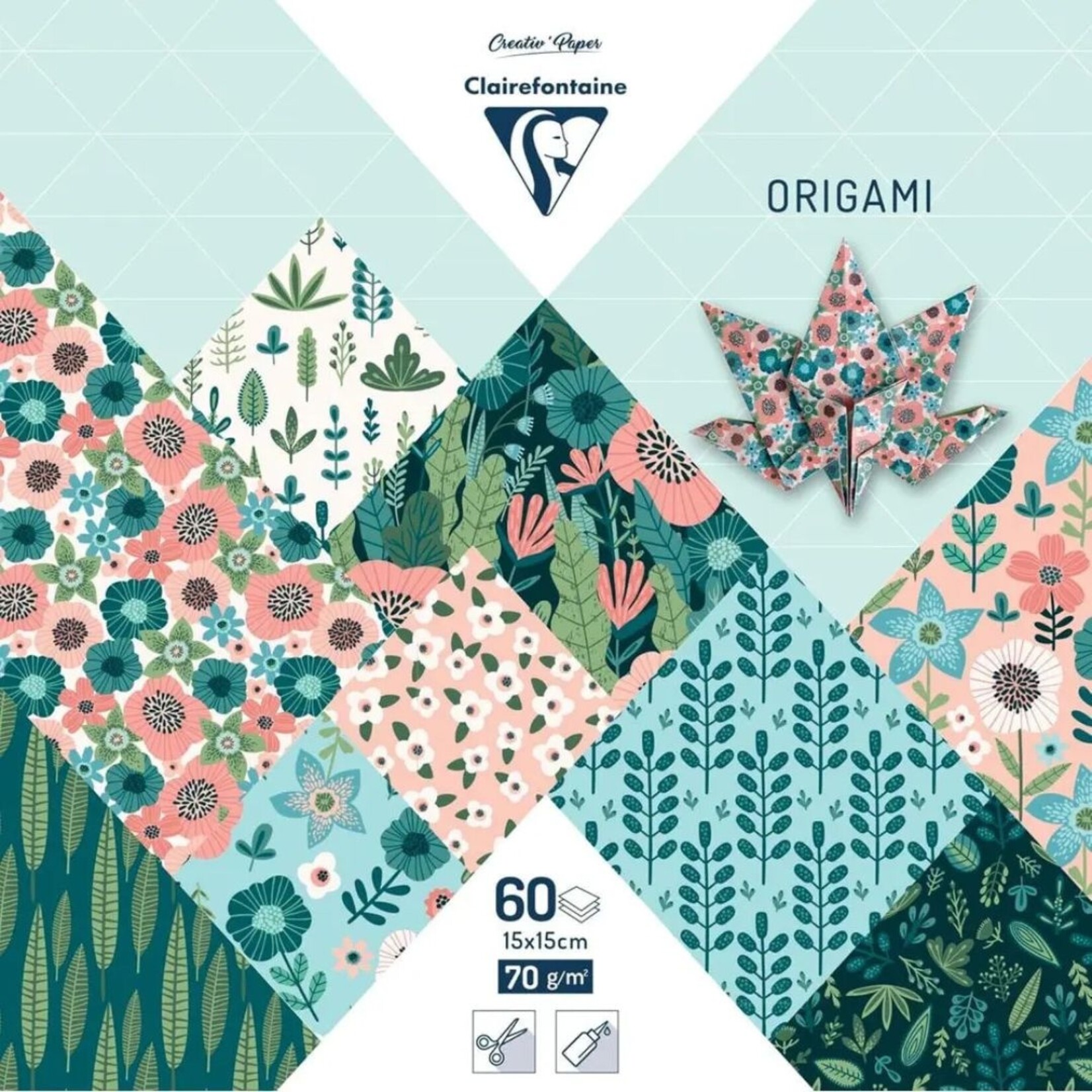 CLAIREFONTAINE ORIGAMI PAPER 5.9" HERBARIUM 60/SHTS