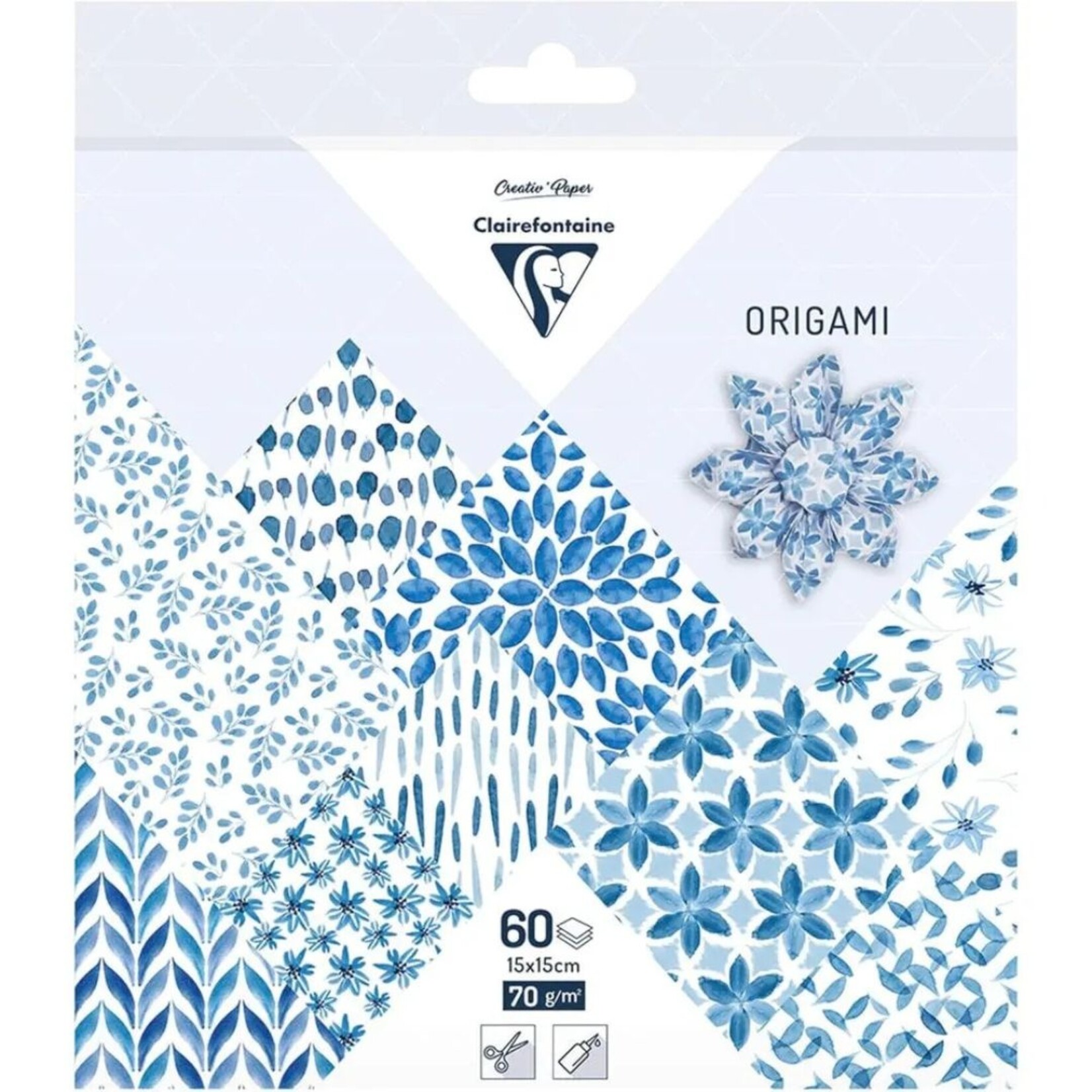 CLAIREFONTAINE ORIGAMI PAPER 5.9" SHIBORI FLORAL 60/SHTS