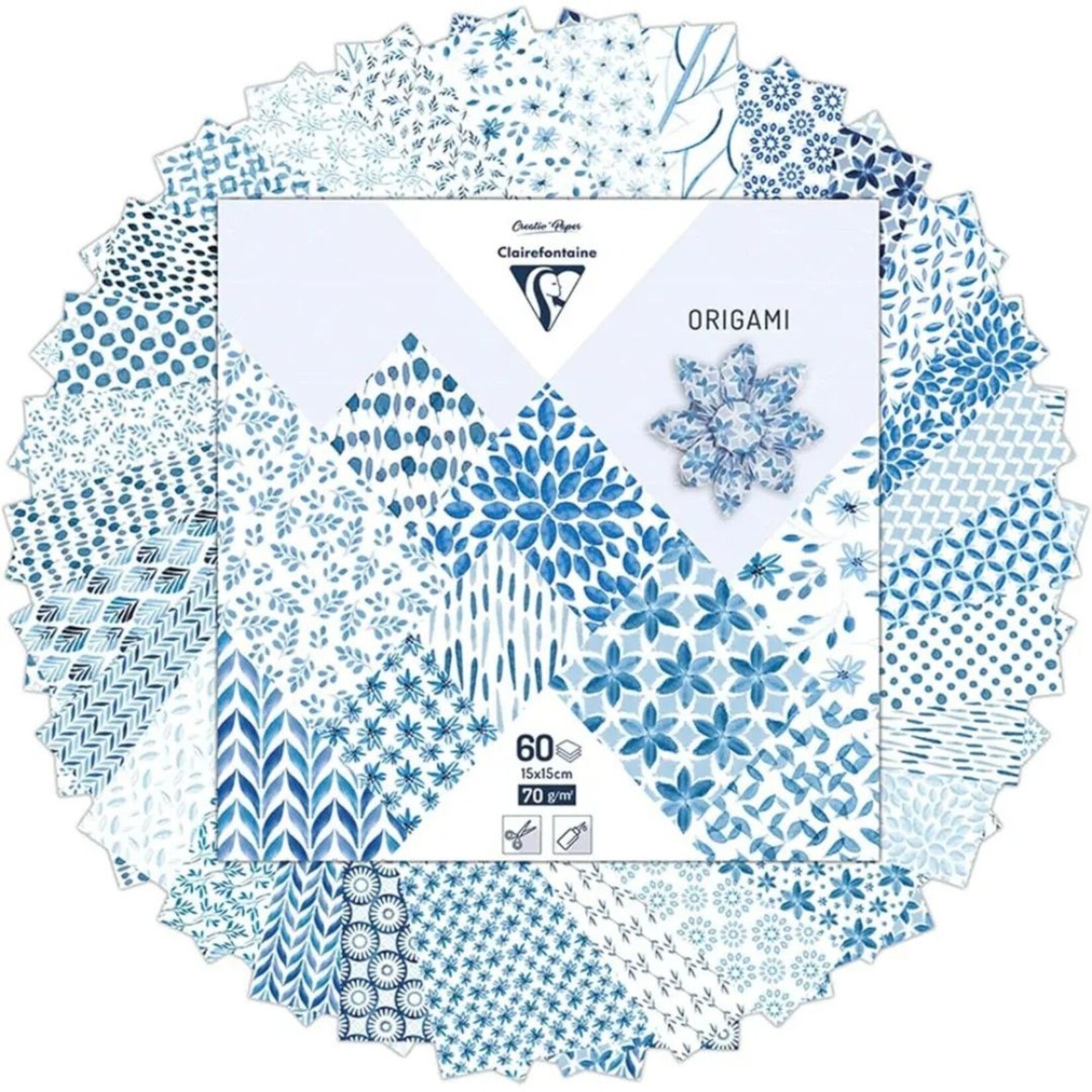 CLAIREFONTAINE ORIGAMI PAPER 5.9" SHIBORI FLORAL 60/SHTS