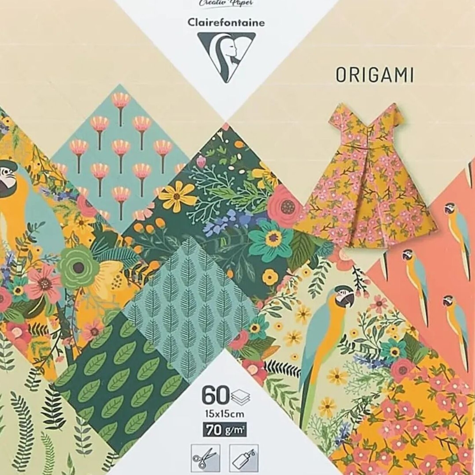 CLAIREFONTAINE ORIGAMI PAPER 5.9" KIRIBATI 60/SHTS