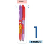 PILOT FRIXION BALL GEL INK PEN 0.7MM BEST FRIENDS FLOWERS PURPLE CAP