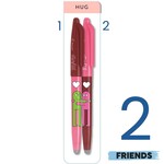 PILOT FRIXION BALL GEL INK PEN 0.7MM BEST FRIENDS HUG PINK CAP