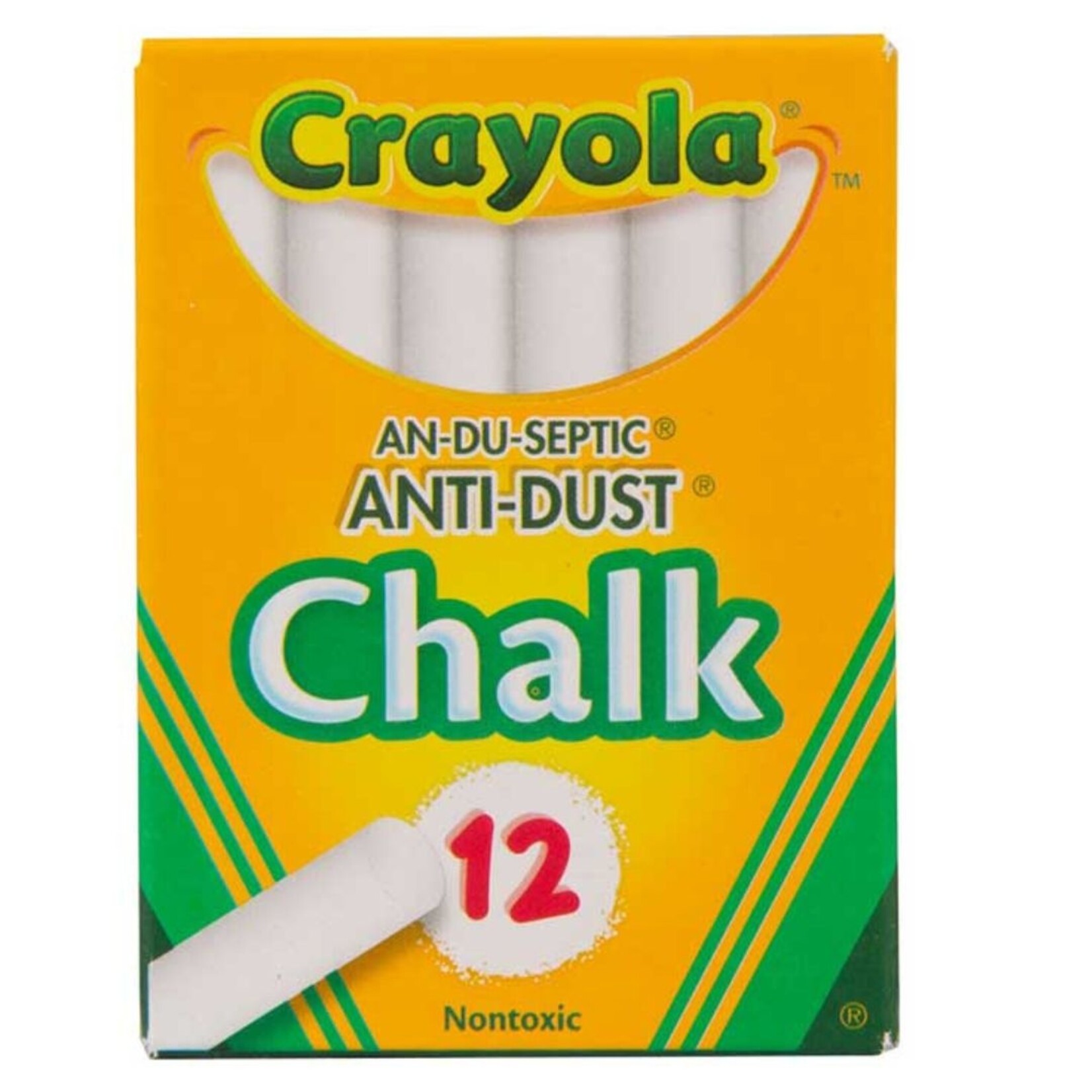 CRAYOLA ANTI-DUST CHALK WHITE 12/PK