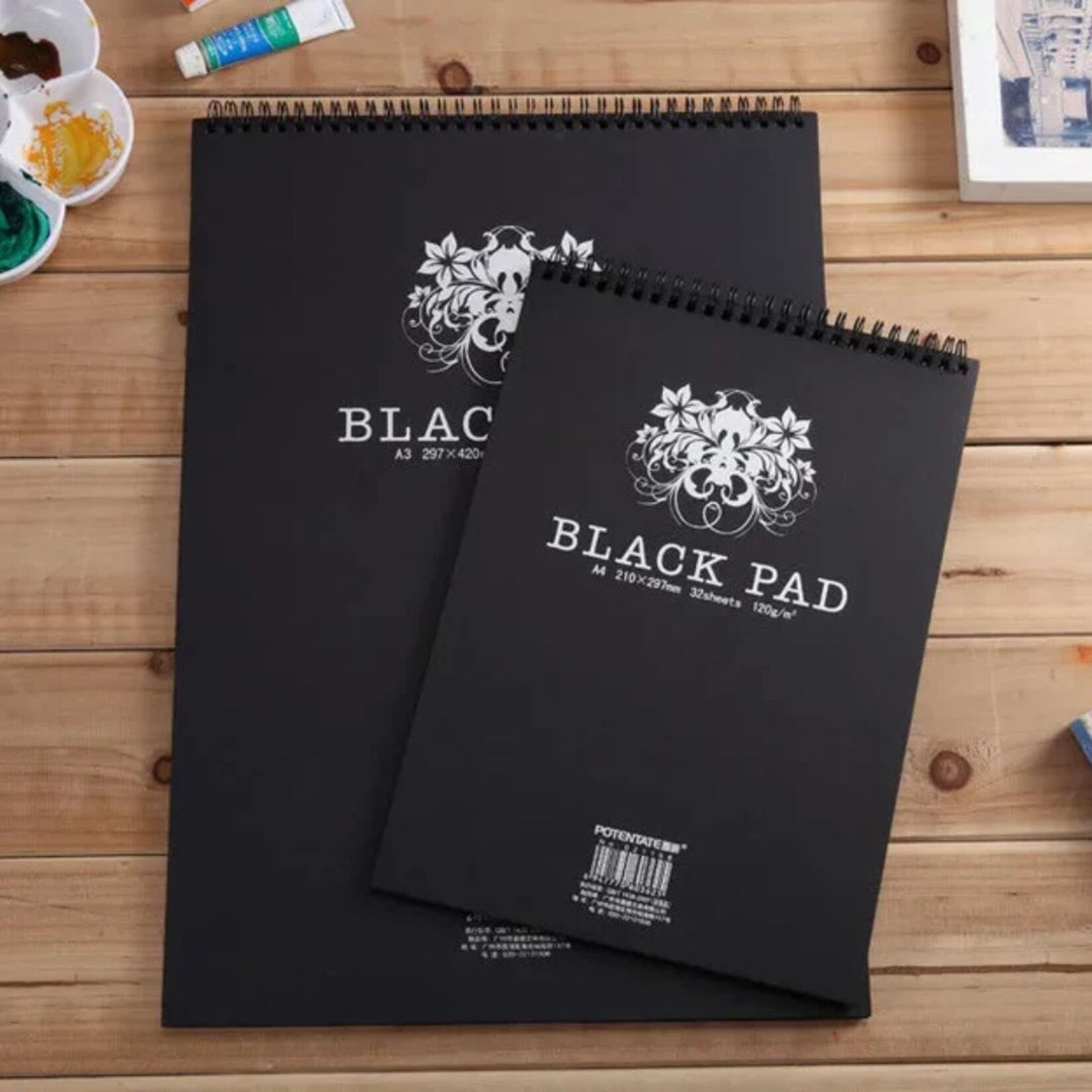 POTENTATE BLACK COIL BOUND 32LB 5.8"X8.2" 32/SHT