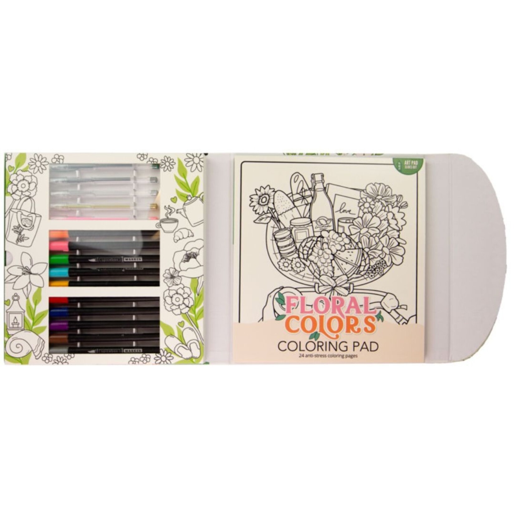 SPICEBOX FLORAL COLOURS COLOURING KIT
