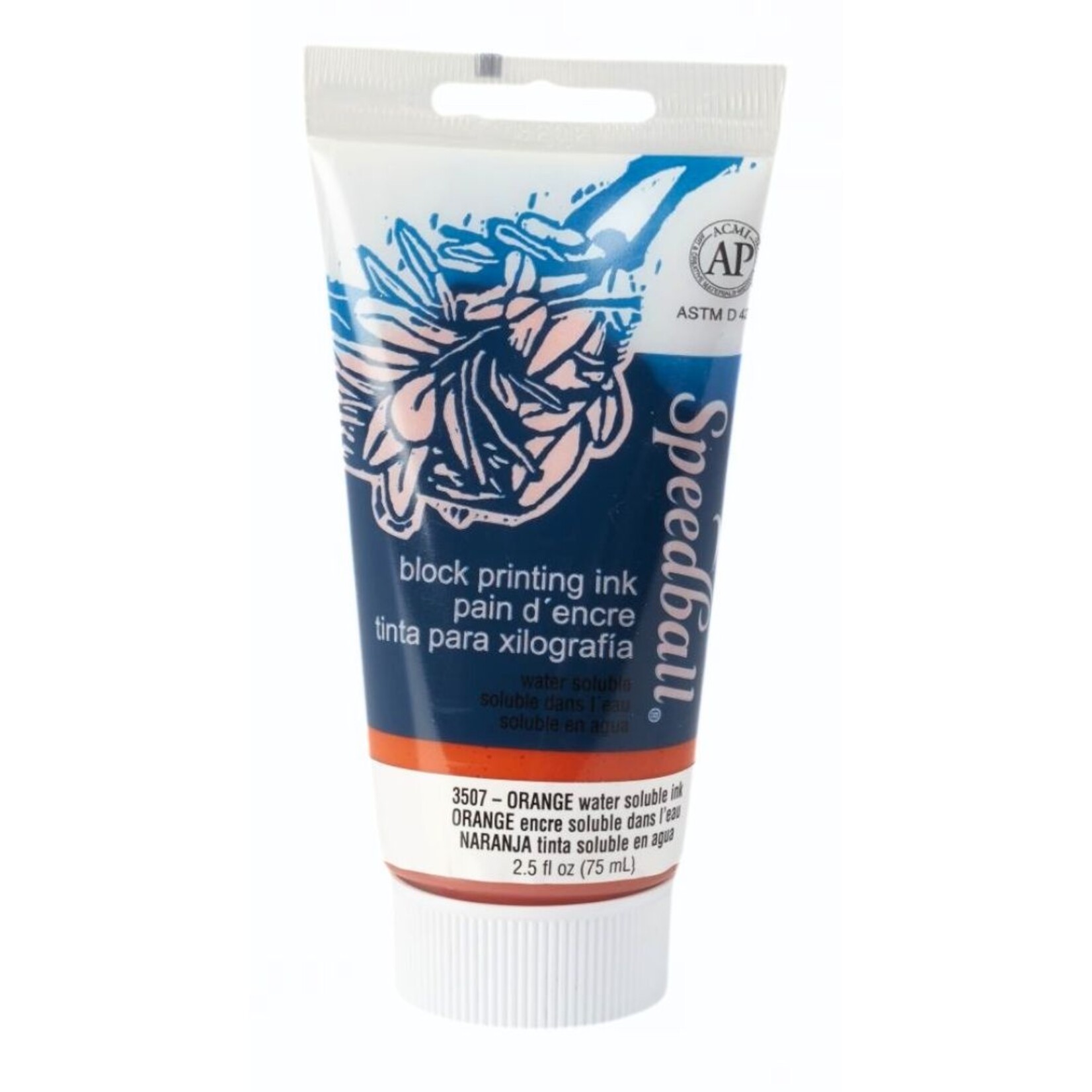 SPEEDBALL BLOCK PRINTING INK WATER SOLUBLE 2.5OZ ORANGE