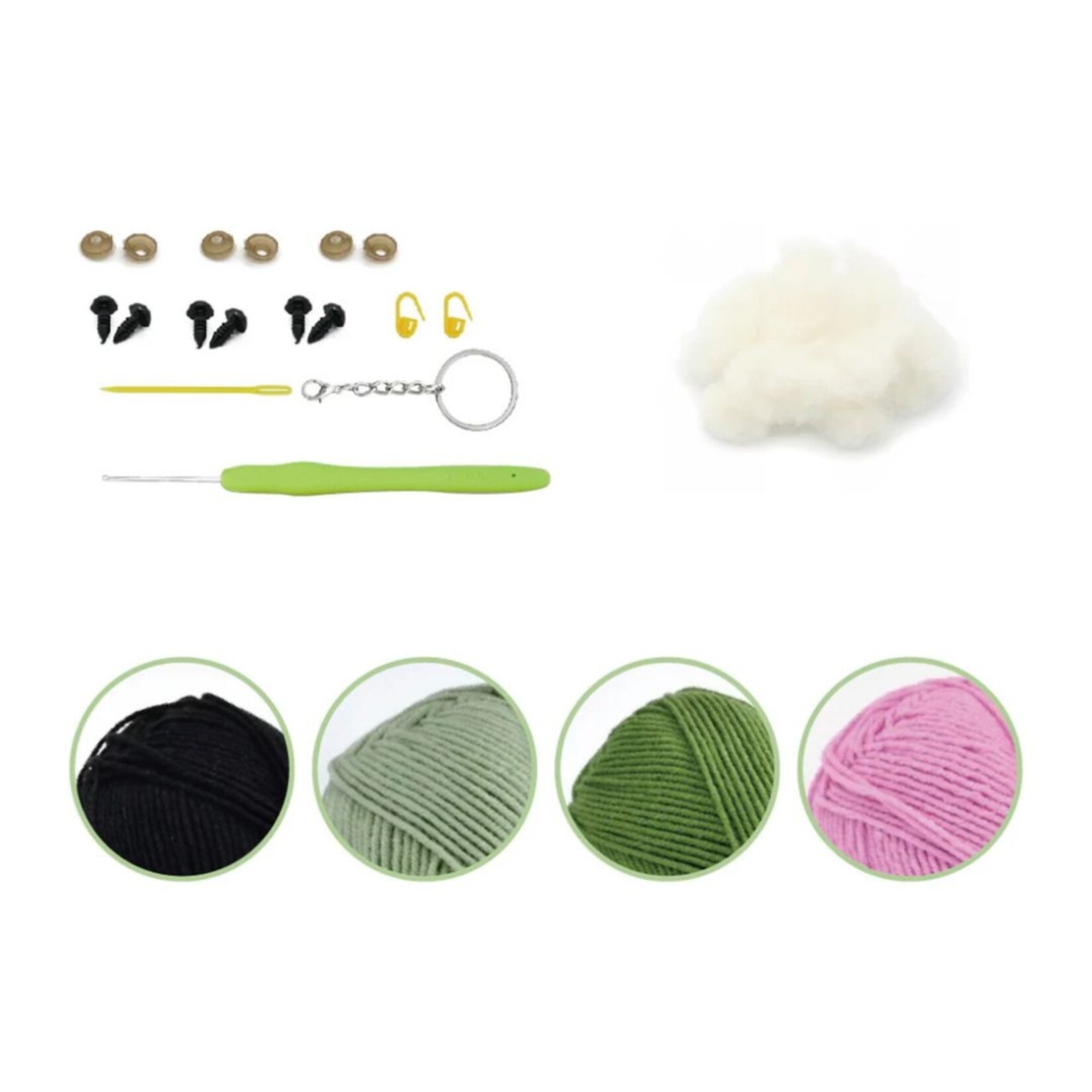 PBI ART DIY CROCHET KEY RING KIT PEAS IN A POD