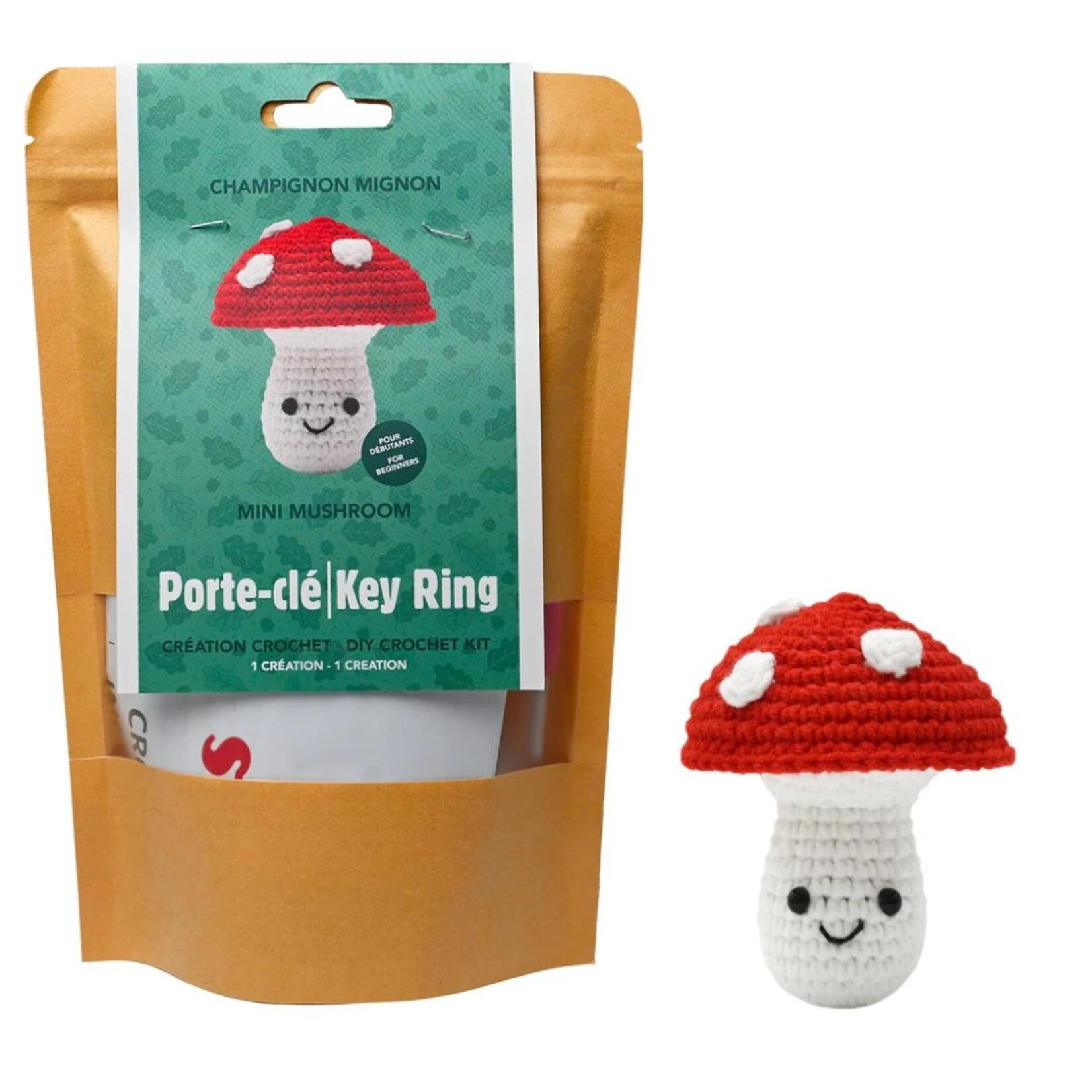 PBI ART DIY CROCHET KEY RING KIT MINI MUSHROOM