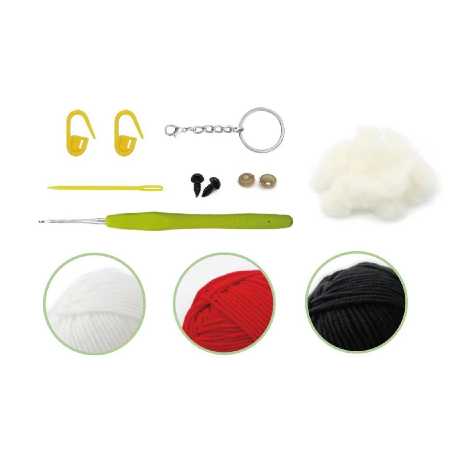 PBI ART DIY CROCHET KEY RING KIT MINI MUSHROOM
